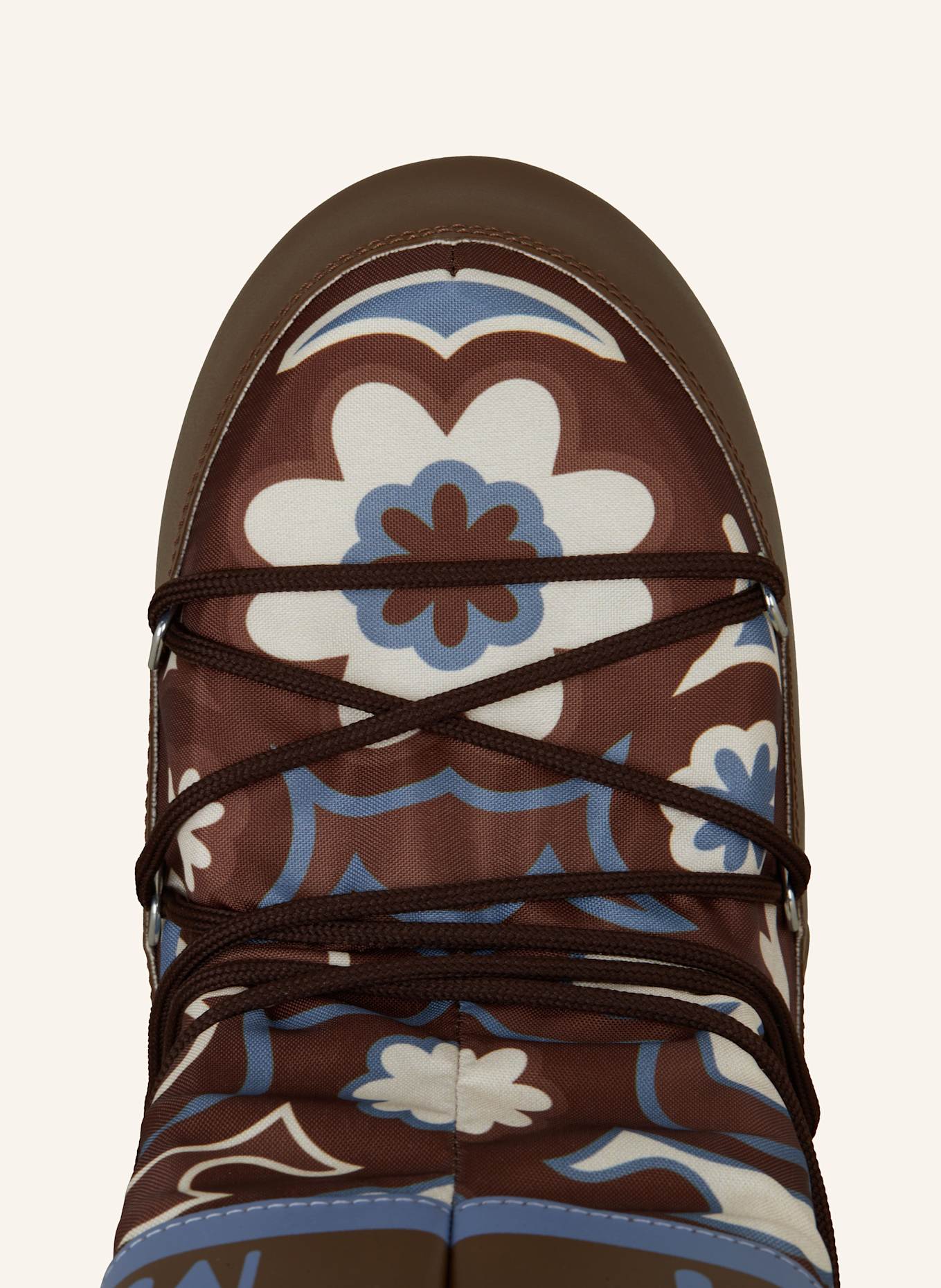 MOON BOOT Moon Boots ICON FLOWER: BRAUN / BLAU / CREME