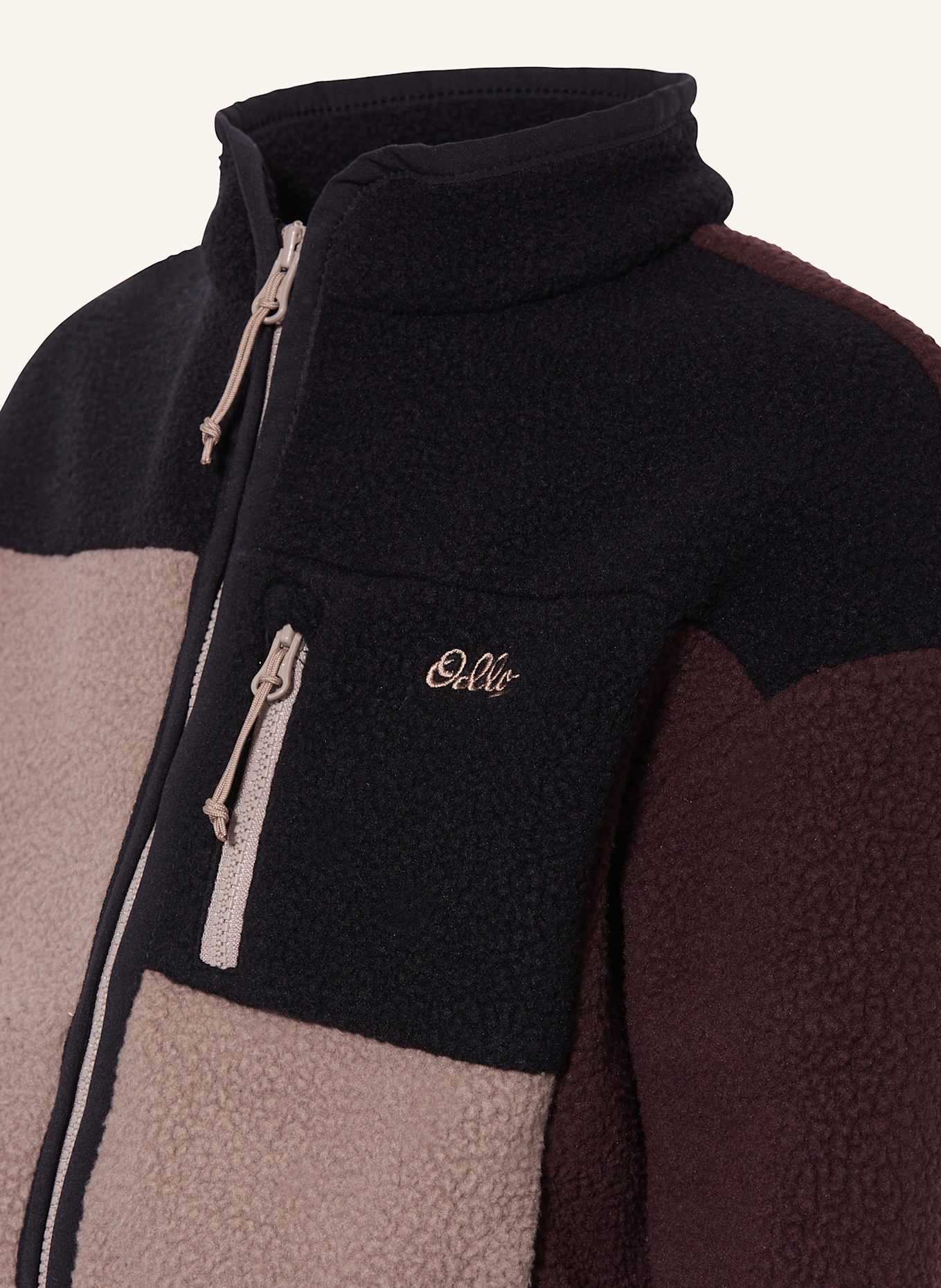 odlo Fleecejacke: SCHWARZ/ DUNKELLILA/ TAUPE