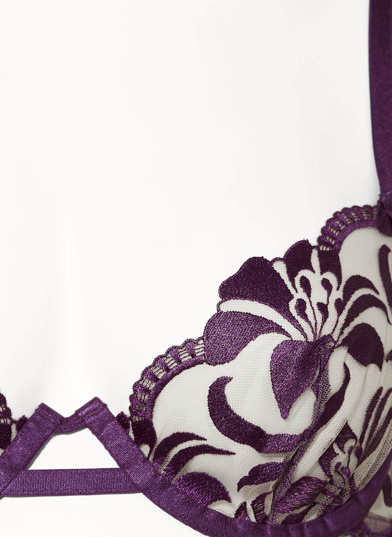 BLUEBELLA Podprsenka s kosticemi LEONORA: TMAVĚ FIALOVÁ