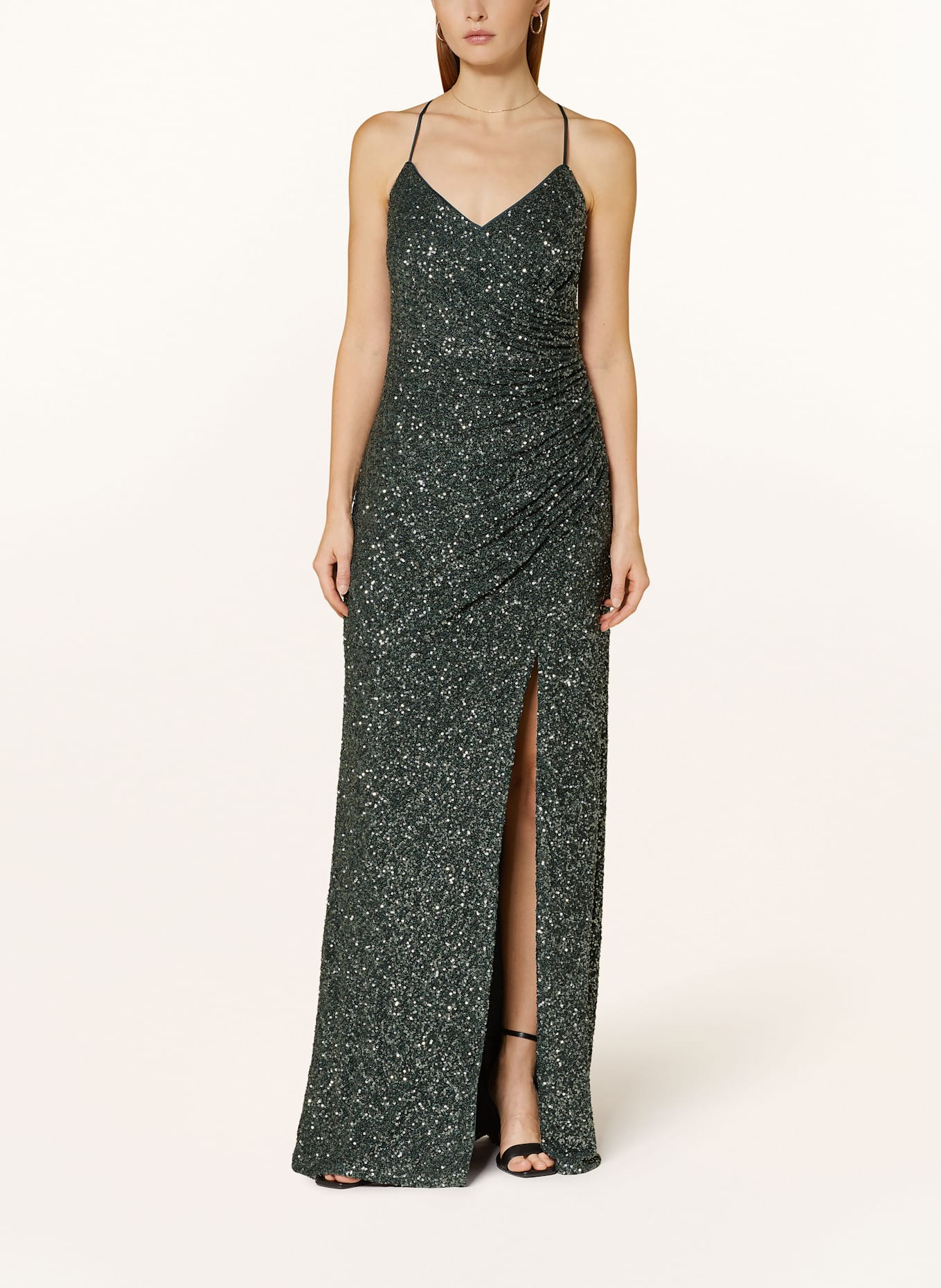 VM Vera Mont Večerní šaty s flitry: TMAVĚ ZELENÁ