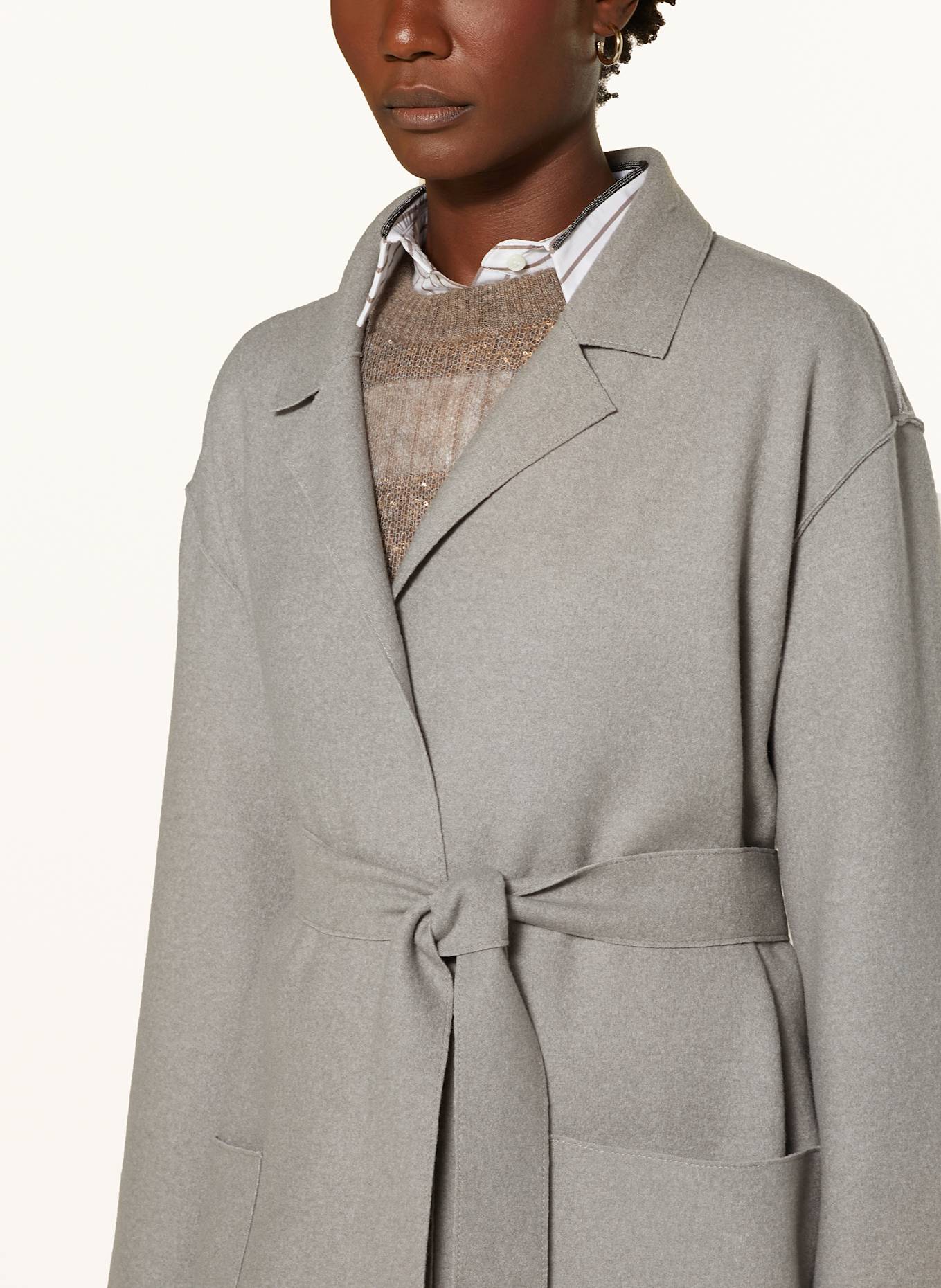 lunaria cashmere Kašmírový kabát: SVĚTLE ŠEDÁ