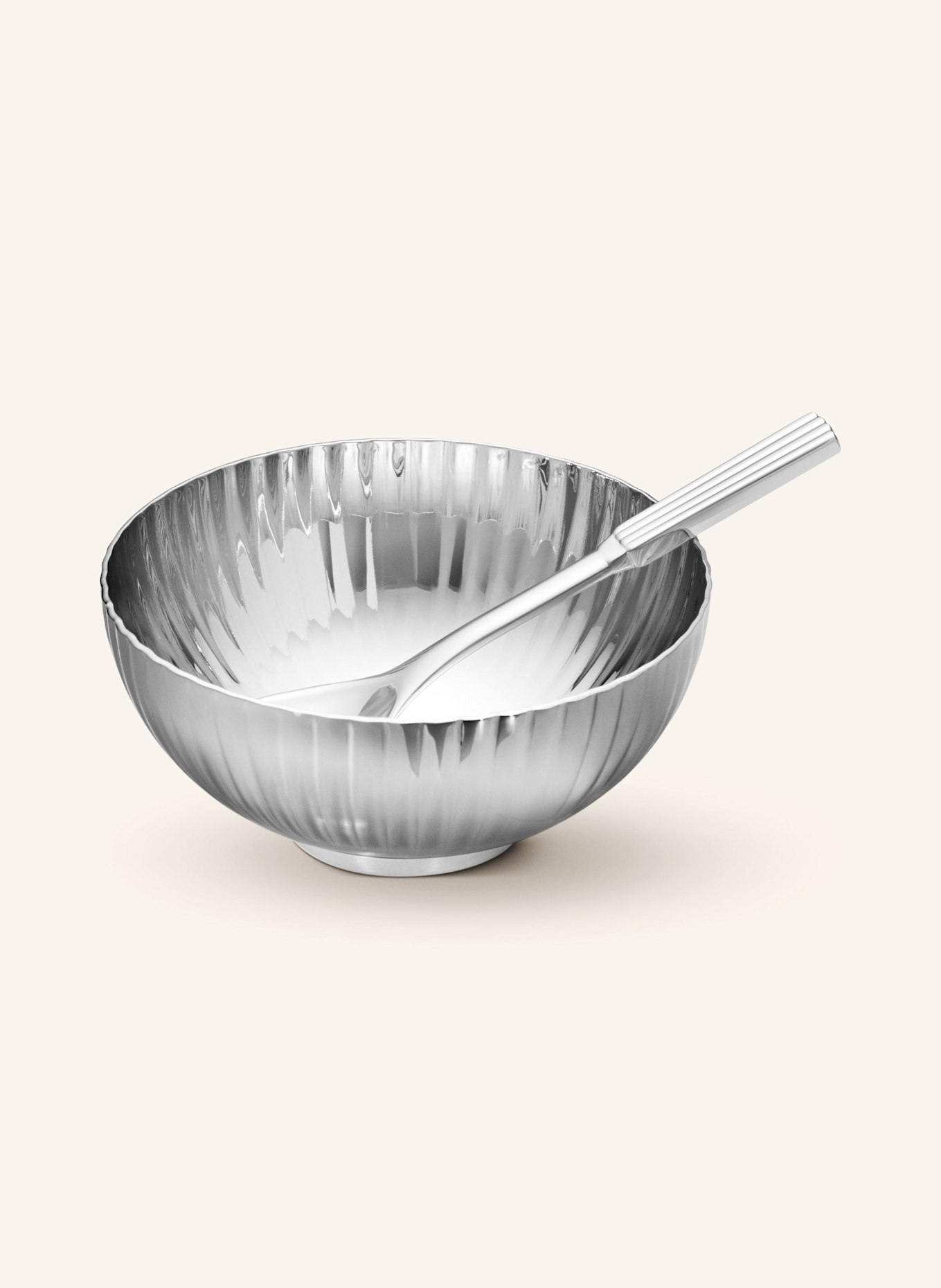 GEORG JENSEN Set BERNADOTTE: Salzschale und Löffel: SILBER