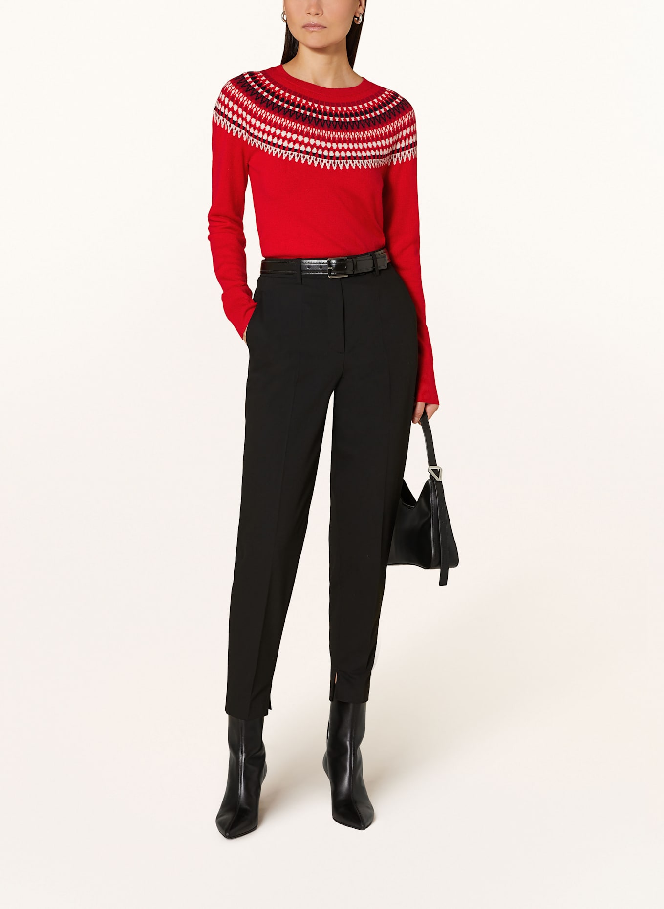 HOBBS Pullover GRETA: ROT/ DUNKELBLAU