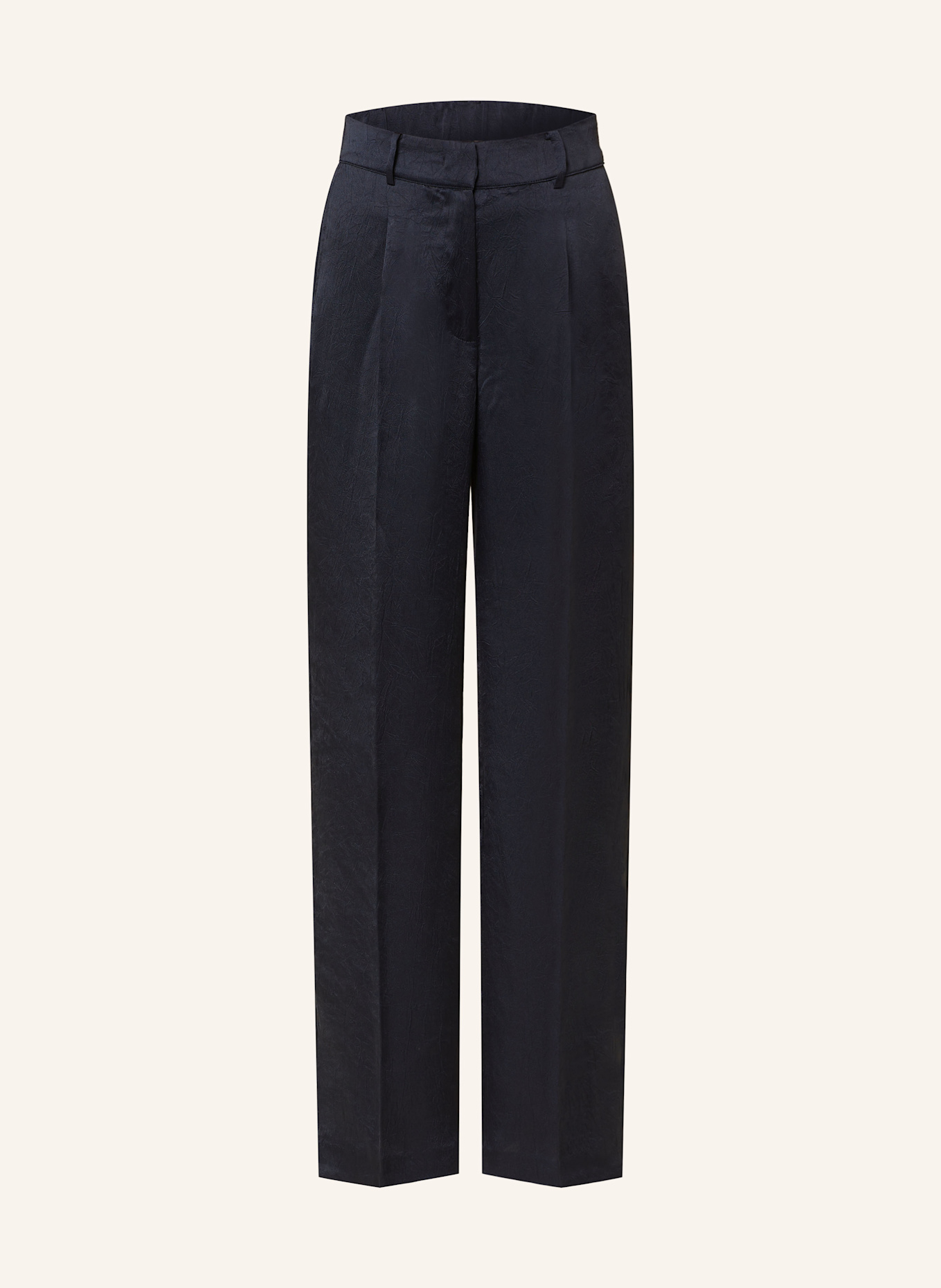 DANTE6 Marlenehose aus Satin: DUNKELBLAU