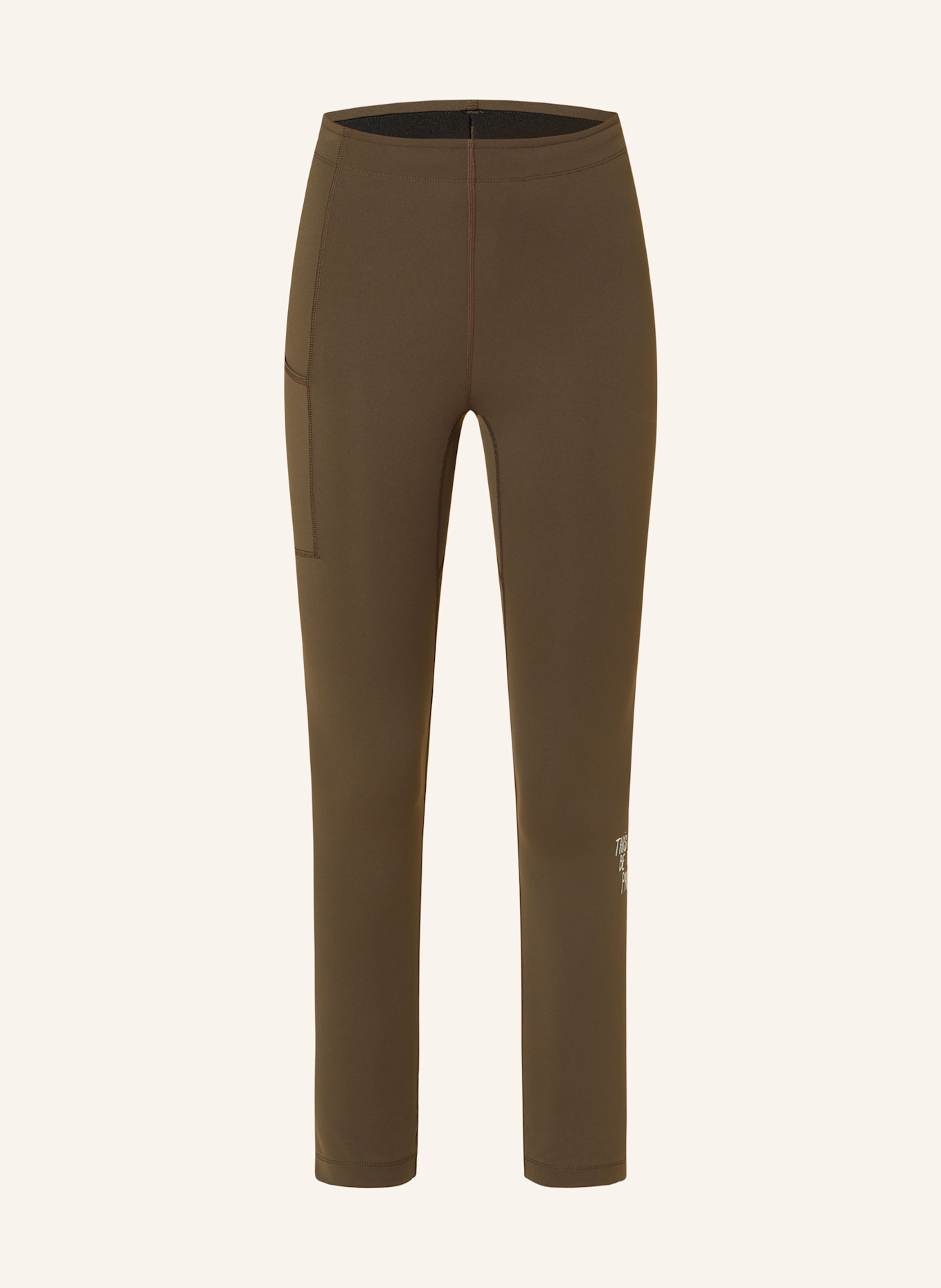 Khaki running leggings top