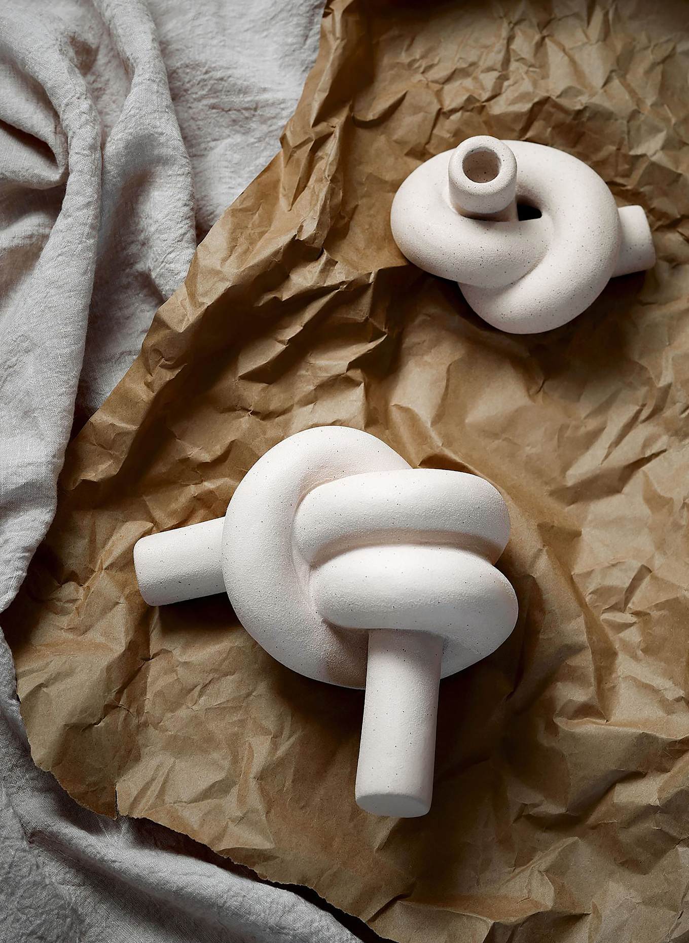 Westwing Collection Kerzenhalter NODO: CREME