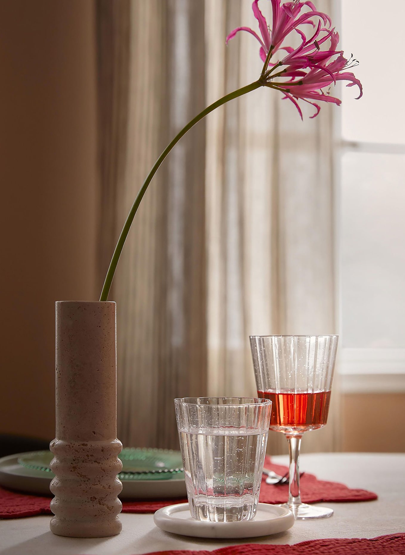 Westwing Collection 4er-Set Wassergläser SCALLOP: WEISS