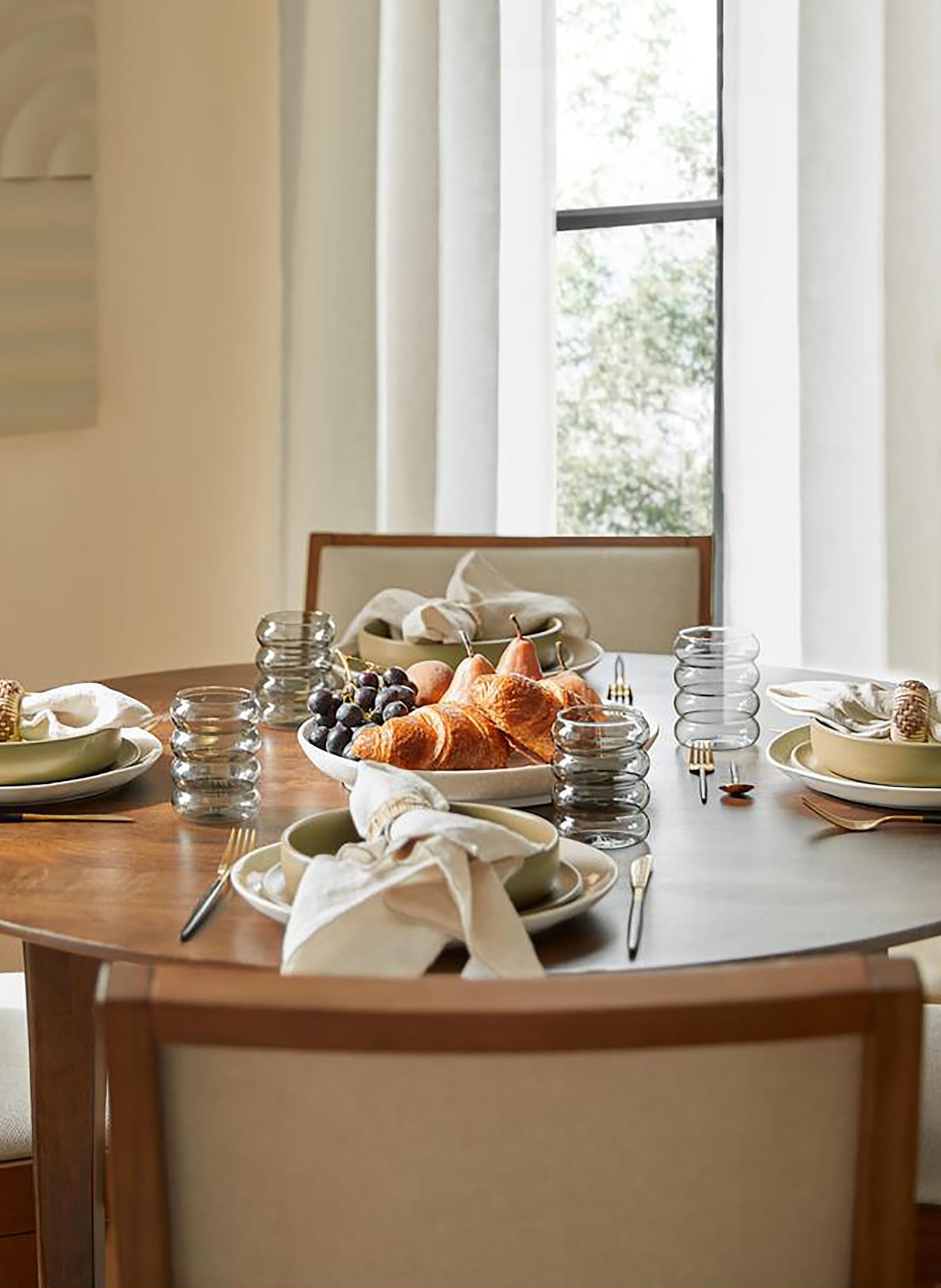 Westwing Collection 4er-Set Wassergläser BUBBLY: GRAU