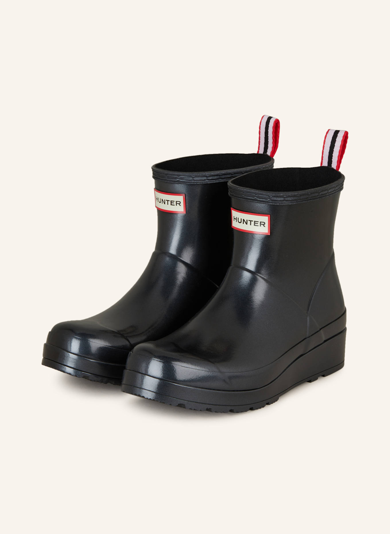 HUNTER PLAY SHORT rain boots in black