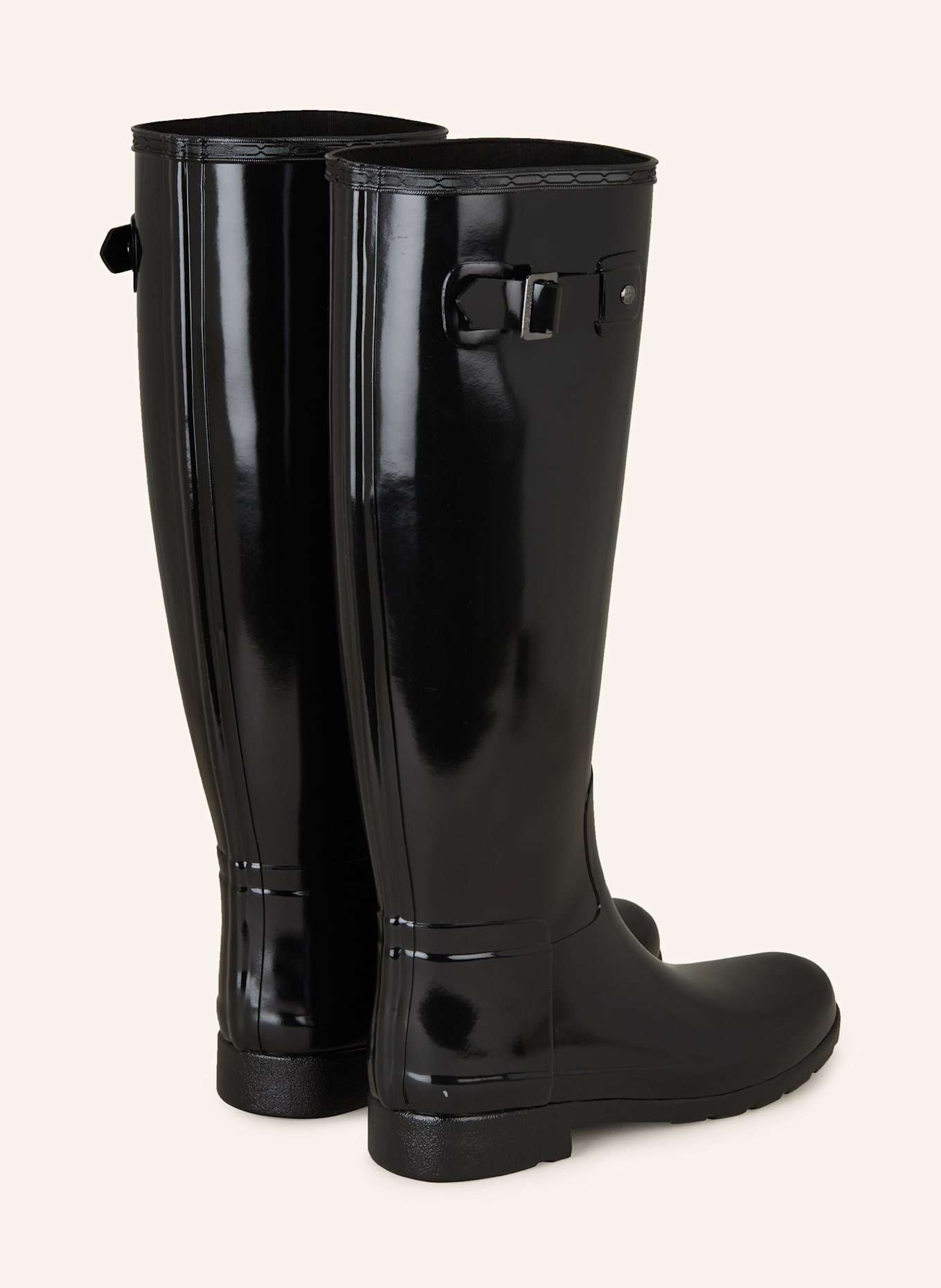 Black gloss rain boots discount