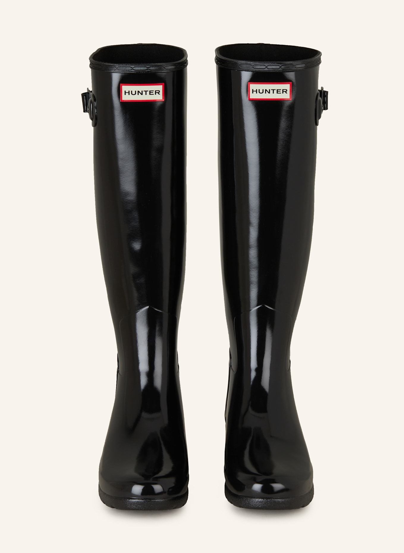 HUNTER ORIGINAL REFINED TALL GLOSS rain boots in black