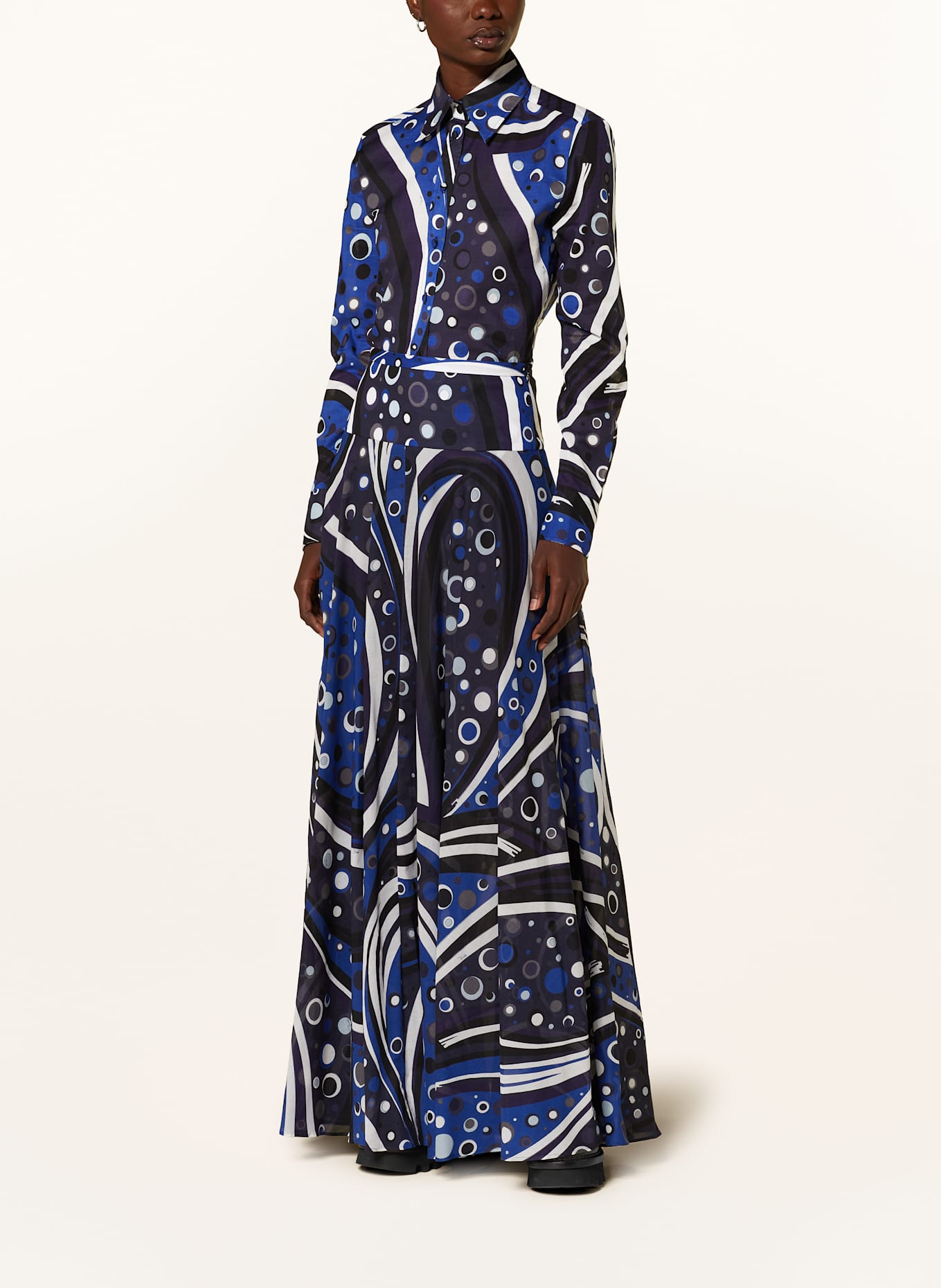 PUCCI Hemdbluse: DUNKELBLAU / BLAU / WEISS