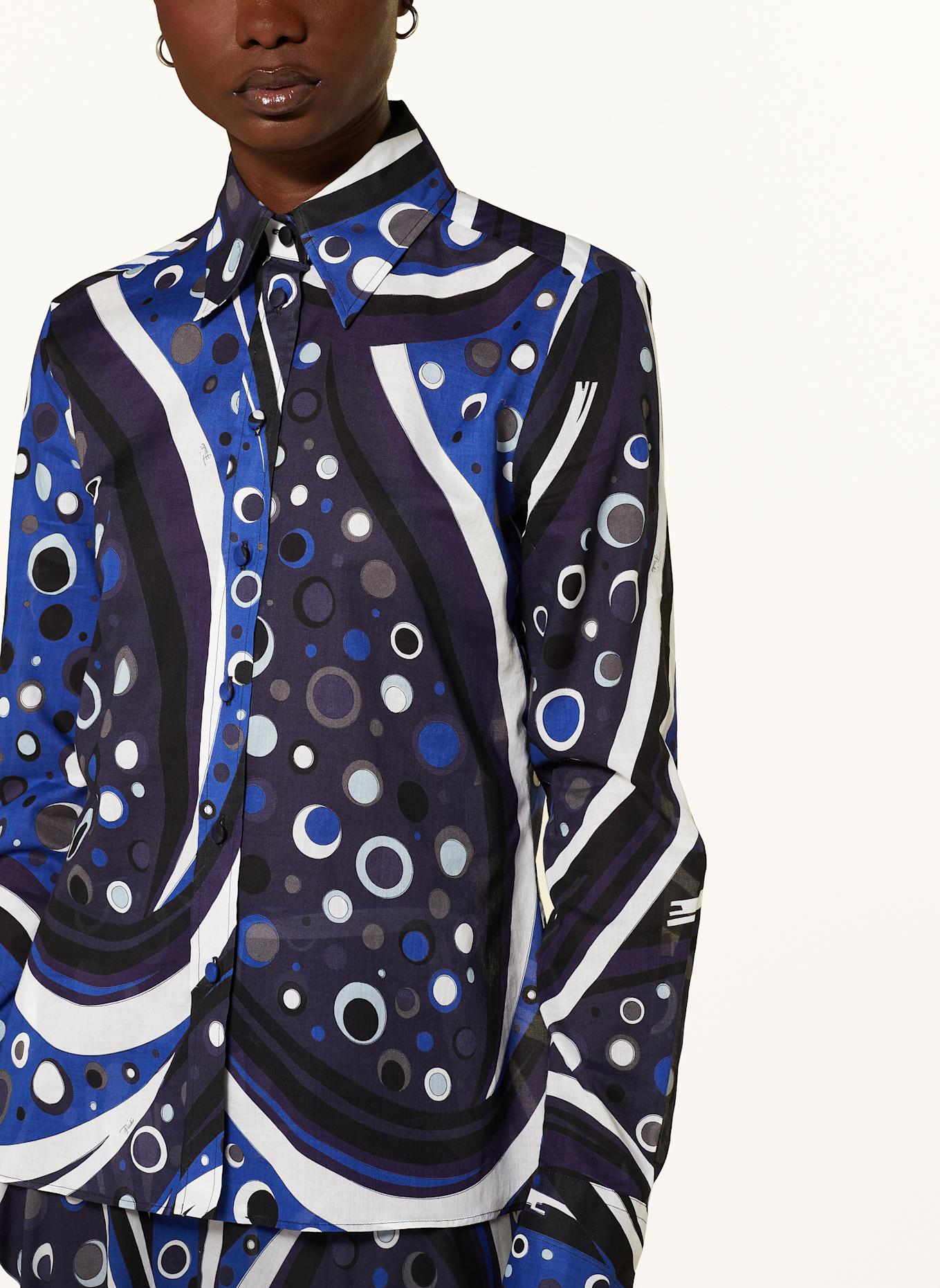 PUCCI Hemdbluse: DUNKELBLAU / BLAU / WEISS