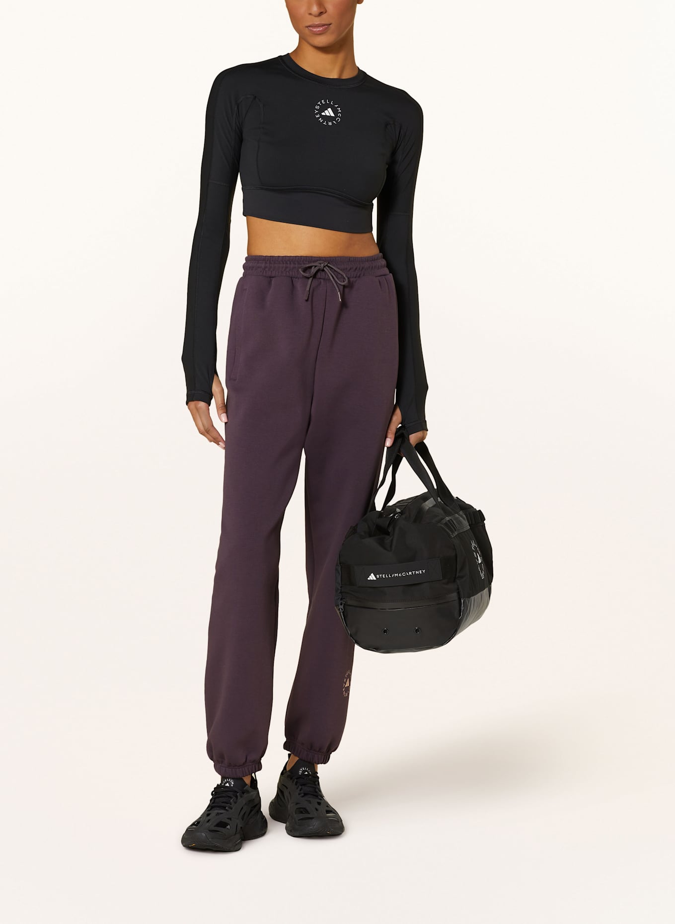 Black and purple sweatpants deals