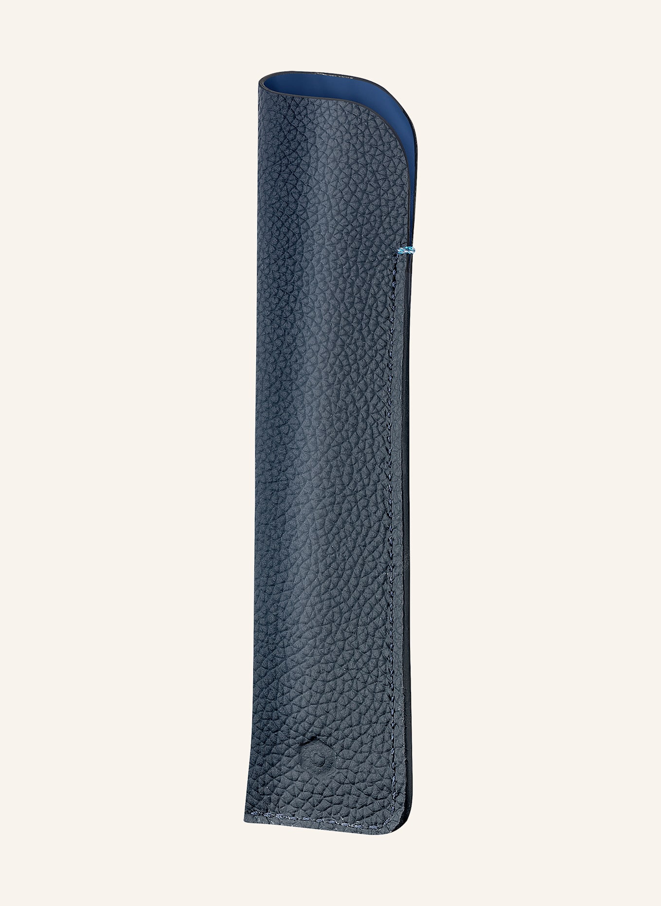 CARAN d'ACHE Set ECRIDOR™ COSMIC BLUE: Kugelschreiber und Lederetui: SILBER / DUNKELBLAU