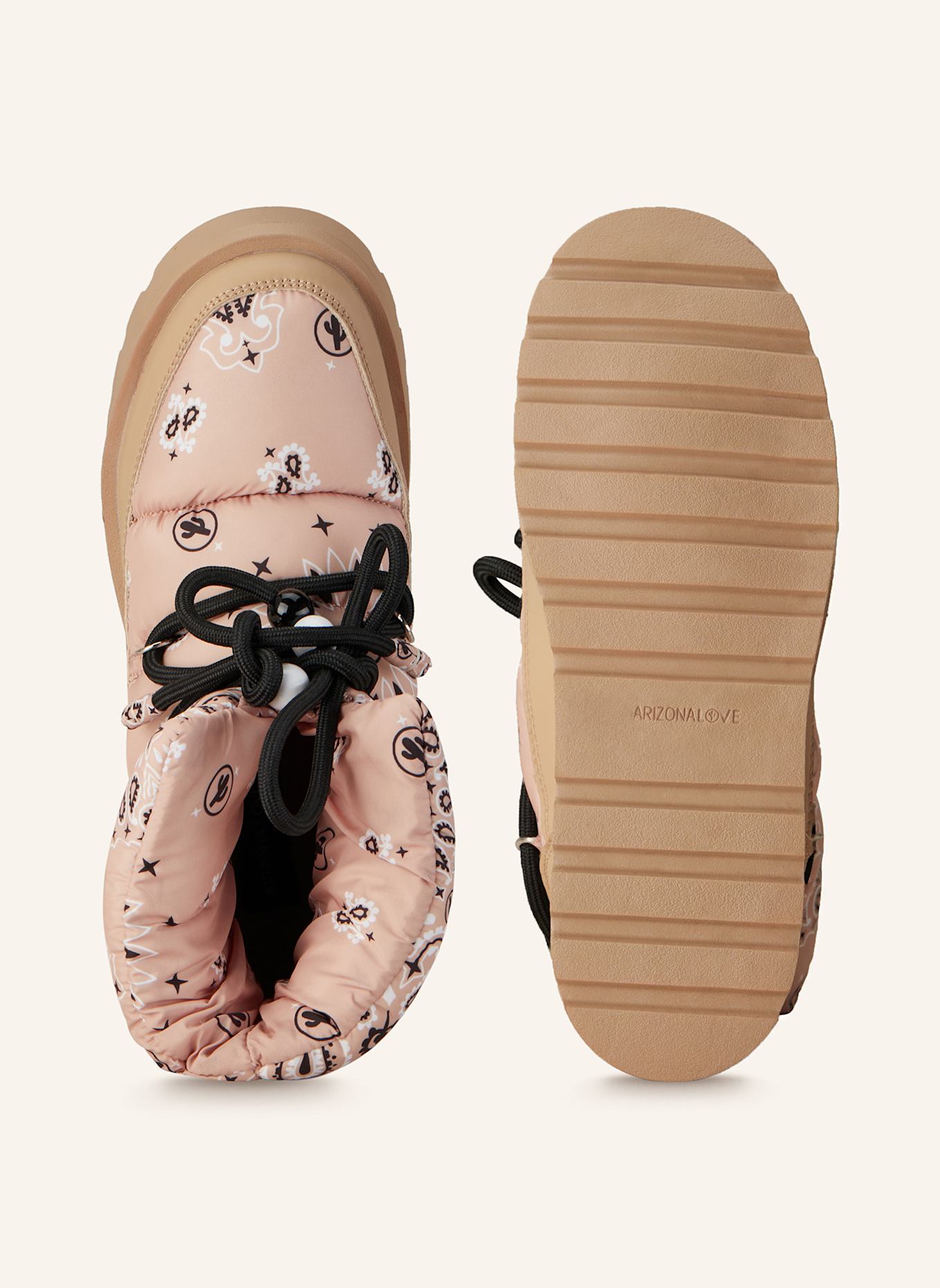 ARIZONA LOVE Schnürboots SNOW: ROSA/ BEIGE/ SCHWARZ