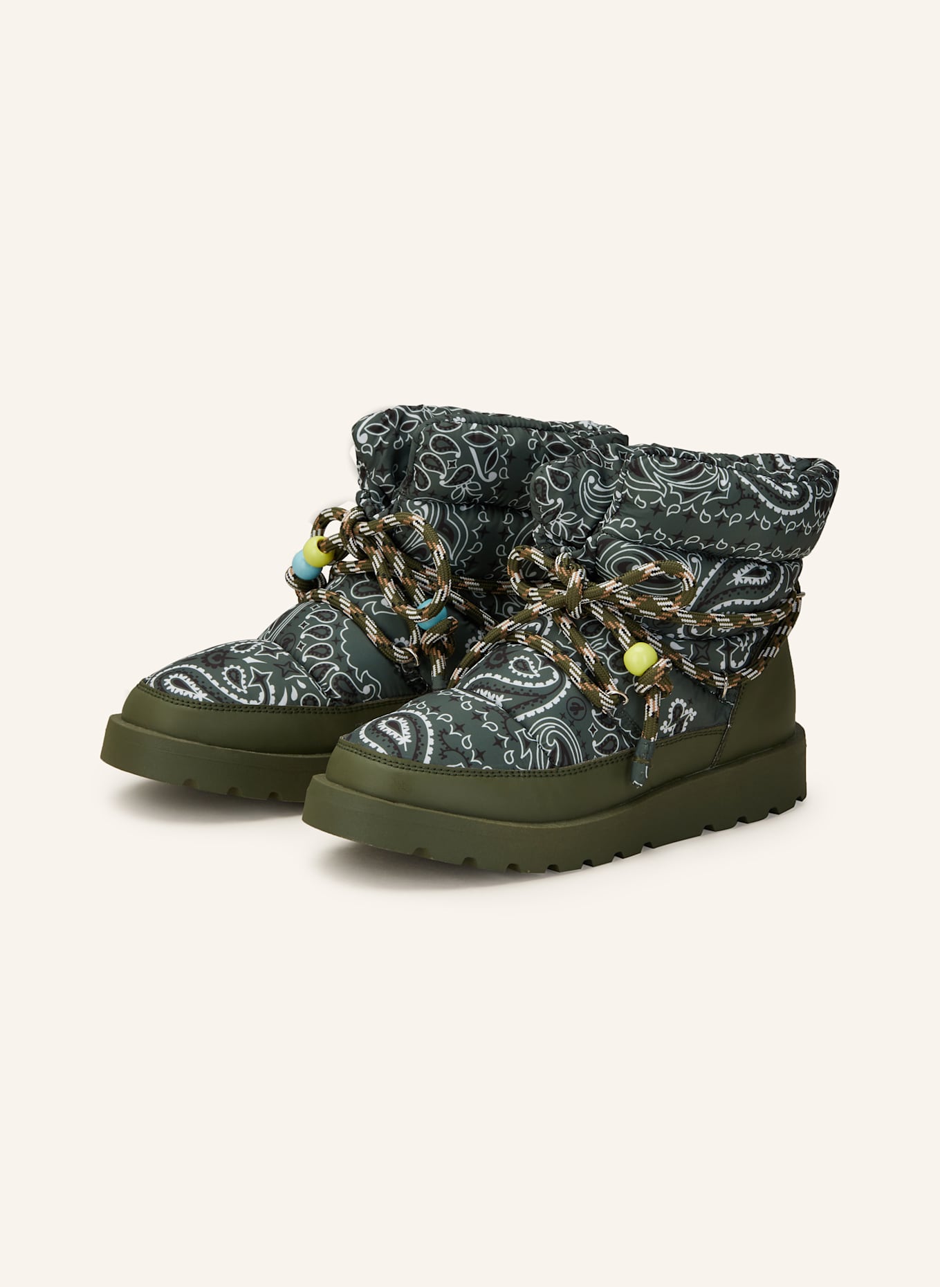 ARIZONA LOVE Schnürboots SNOW: KHAKI/ SCHWARZ/ WEISS