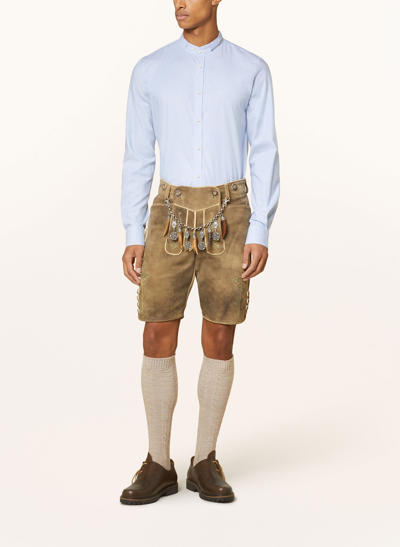 Gottseidank Trachtenhemd Slim Fit mit Stehkragen: HELLBLAU