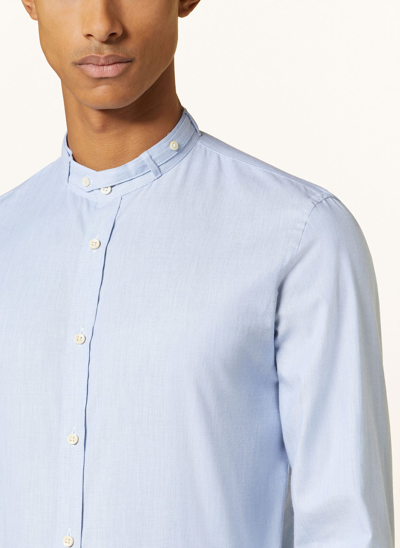 Gottseidank Trachtenhemd Slim Fit mit Stehkragen: HELLBLAU