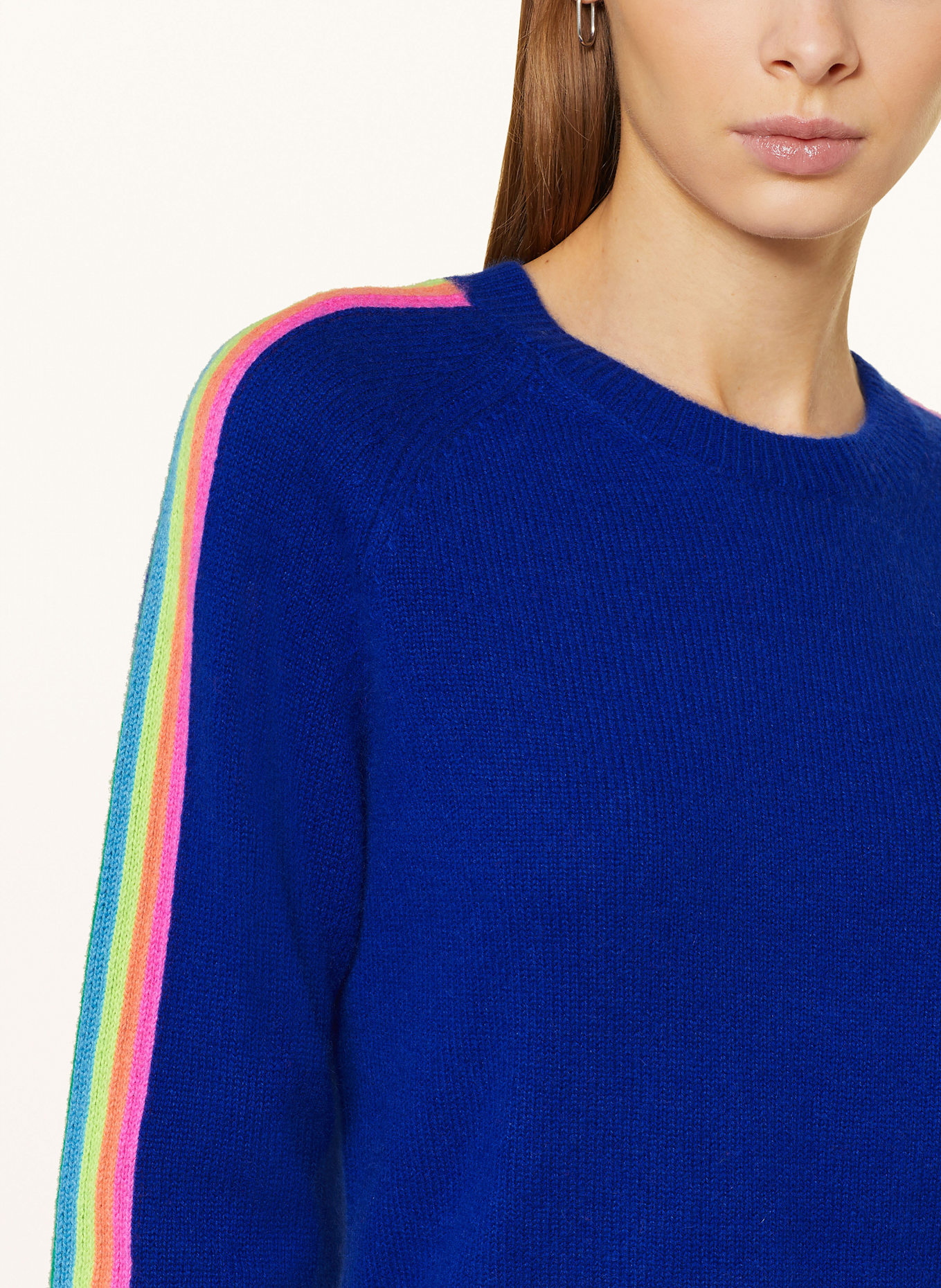 FROM FUTURE Cashmere sweater in blue neon pink orange