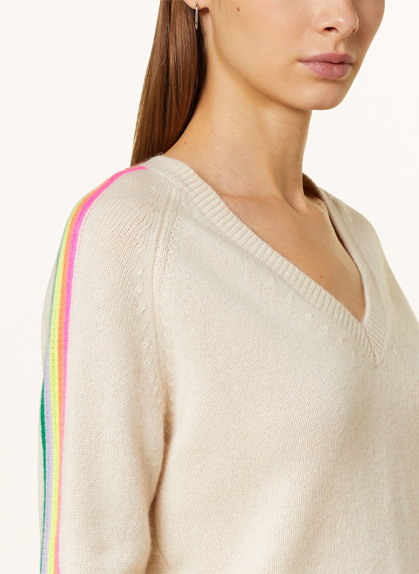 FROM FUTURE Cashmere sweater in beige neon yellow orange