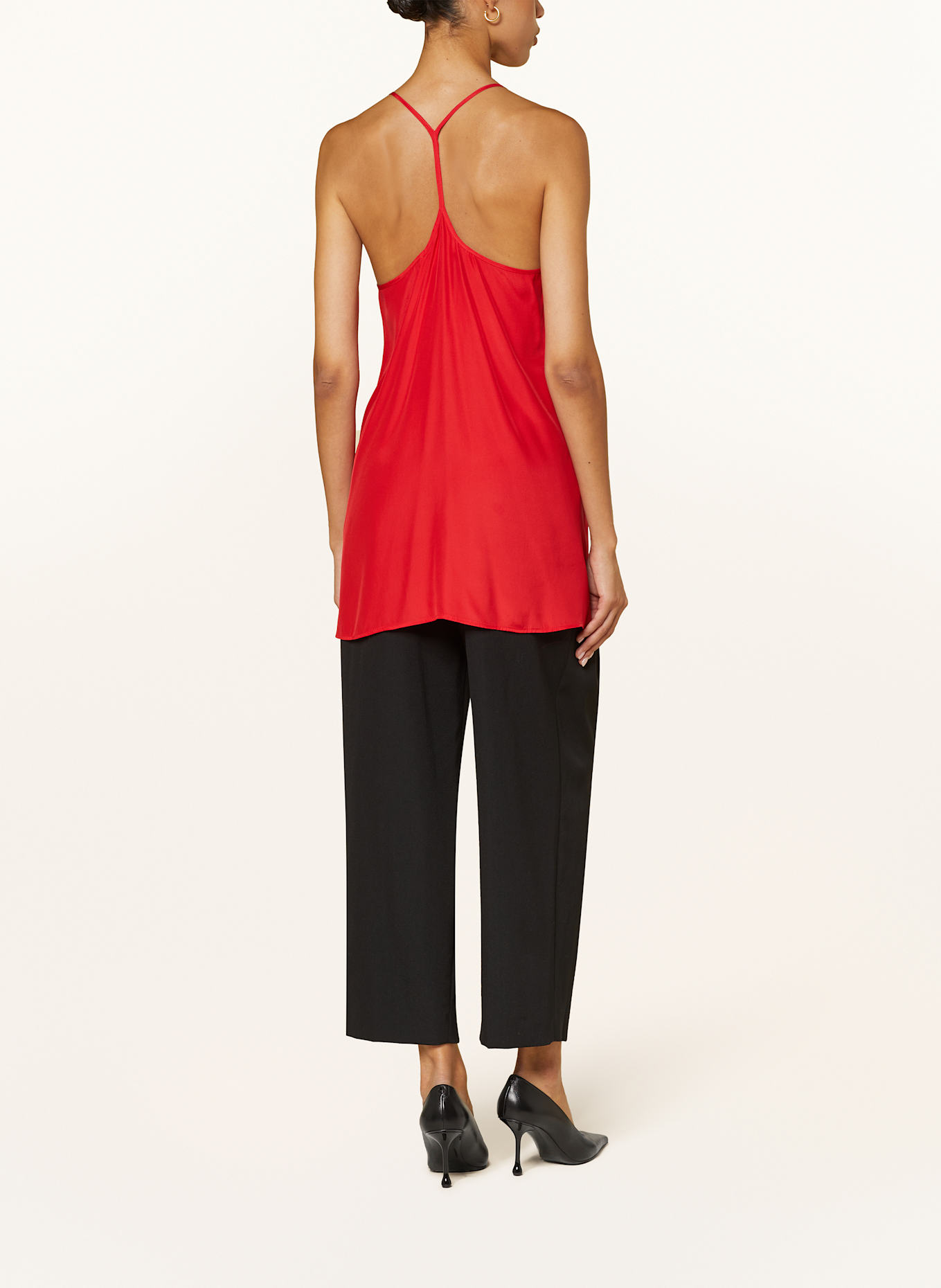 GAUGE81 Blouse top KANRA in silk: RED