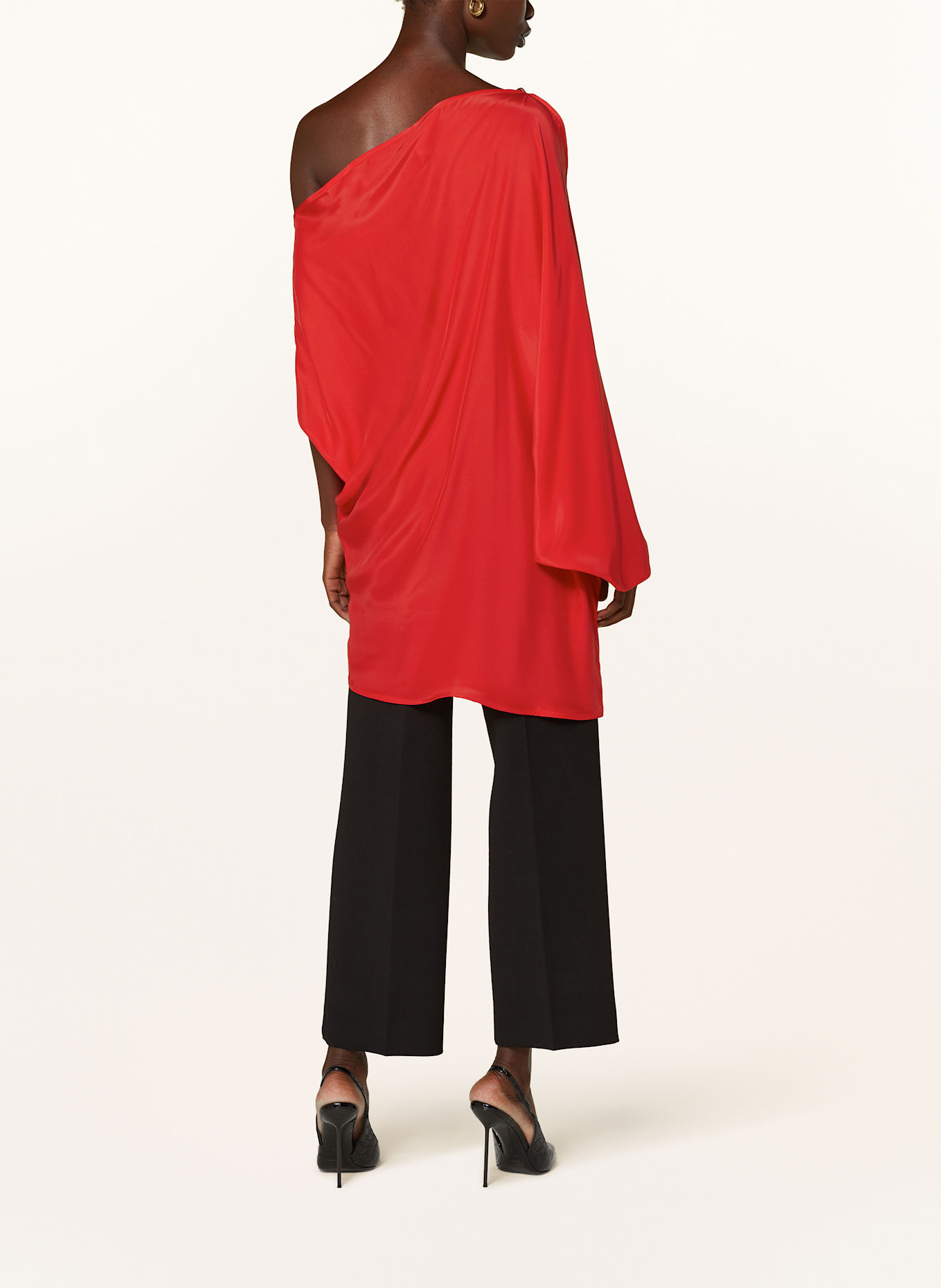 GAUGE81 One-Shoulder-Kleid OTA aus Seide: ROT