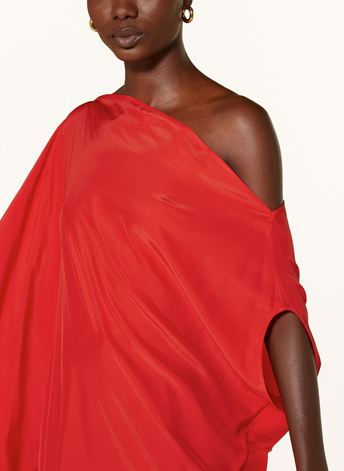 GAUGE81 One-Shoulder-Kleid OTA aus Seide: ROT