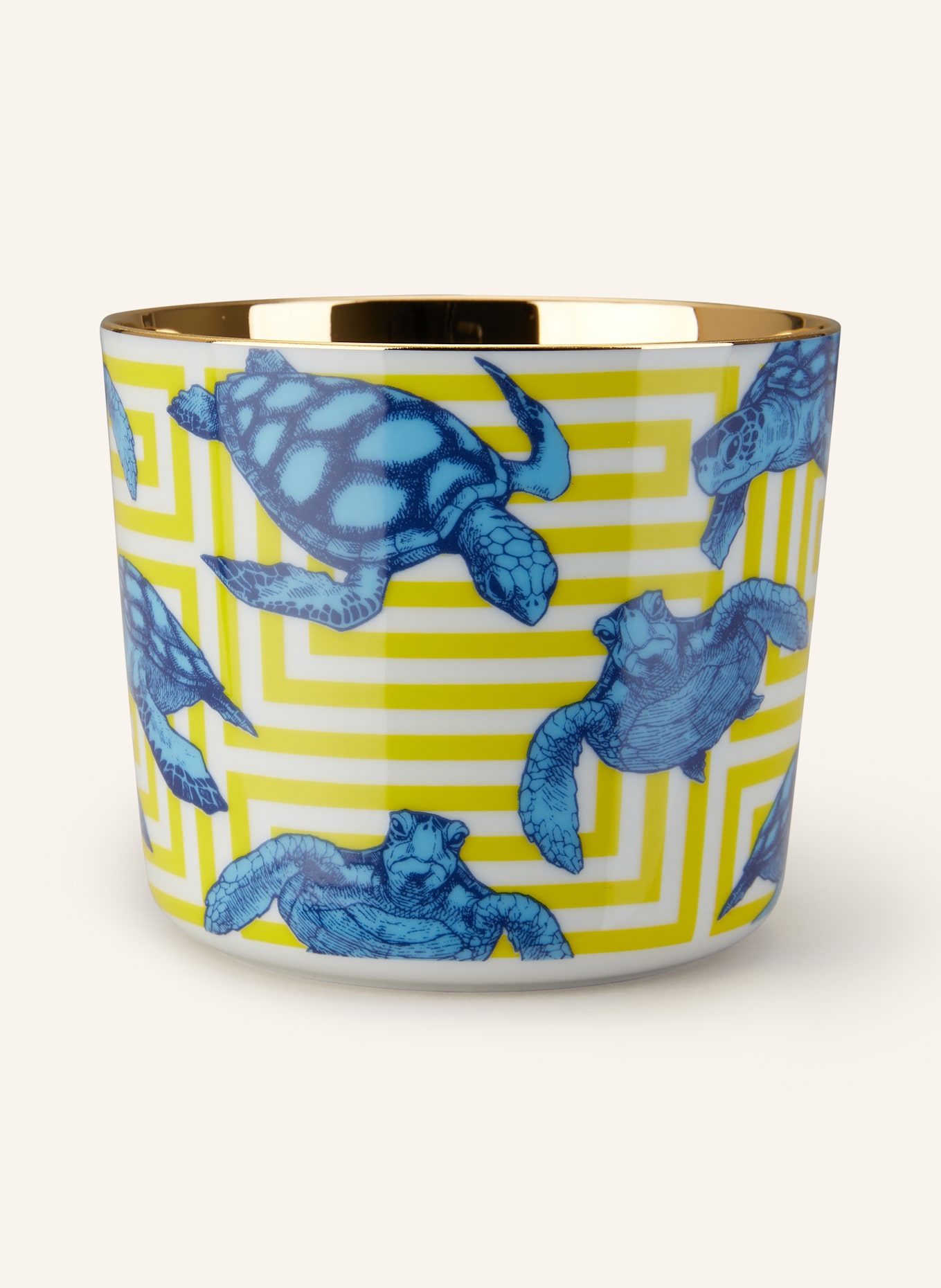 SIEGER by FÜRSTENBERG Becher SIP OF GOLD THE TURTLES: GOLD / HELLBLAU / GELB