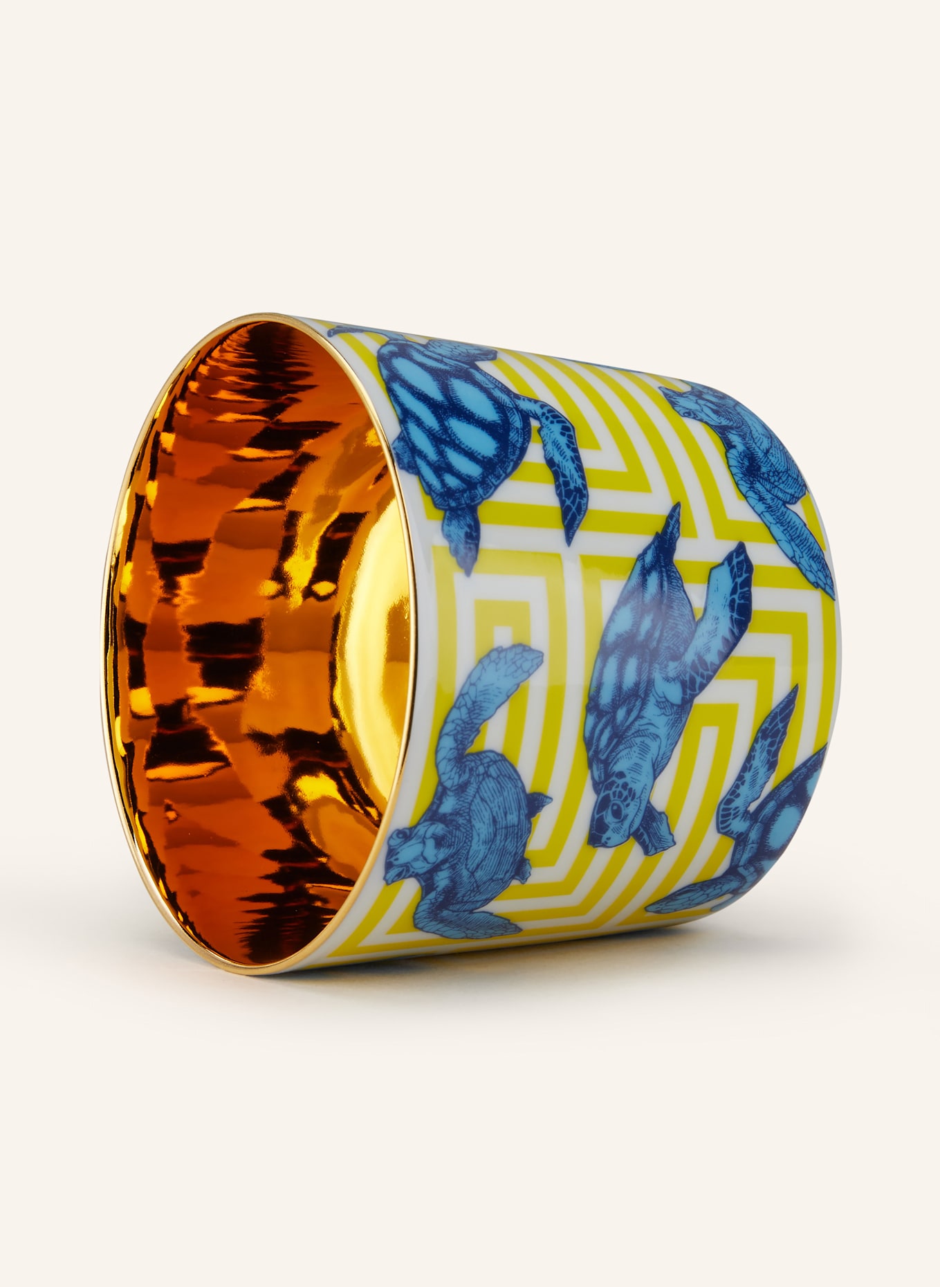 SIEGER by FÜRSTENBERG Becher SIP OF GOLD THE TURTLES: GOLD / HELLBLAU / GELB