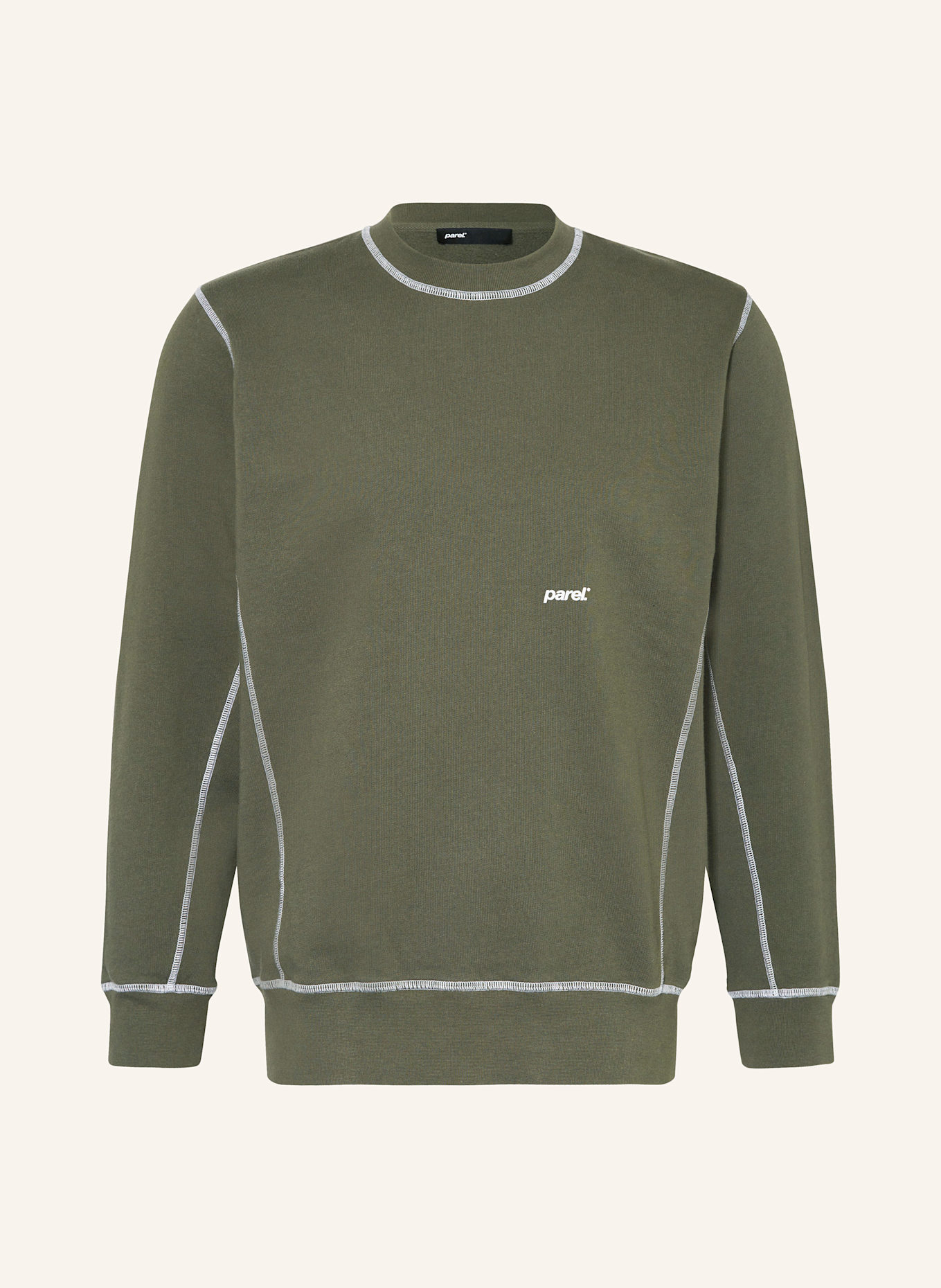 parel. Sweatshirt CONTRAST CREWNECK: OLIV