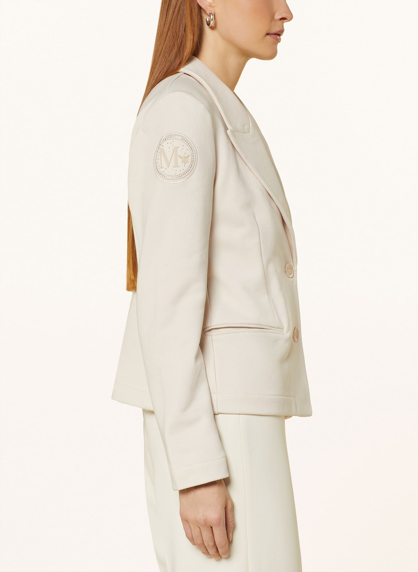 Cream jersey blazer top