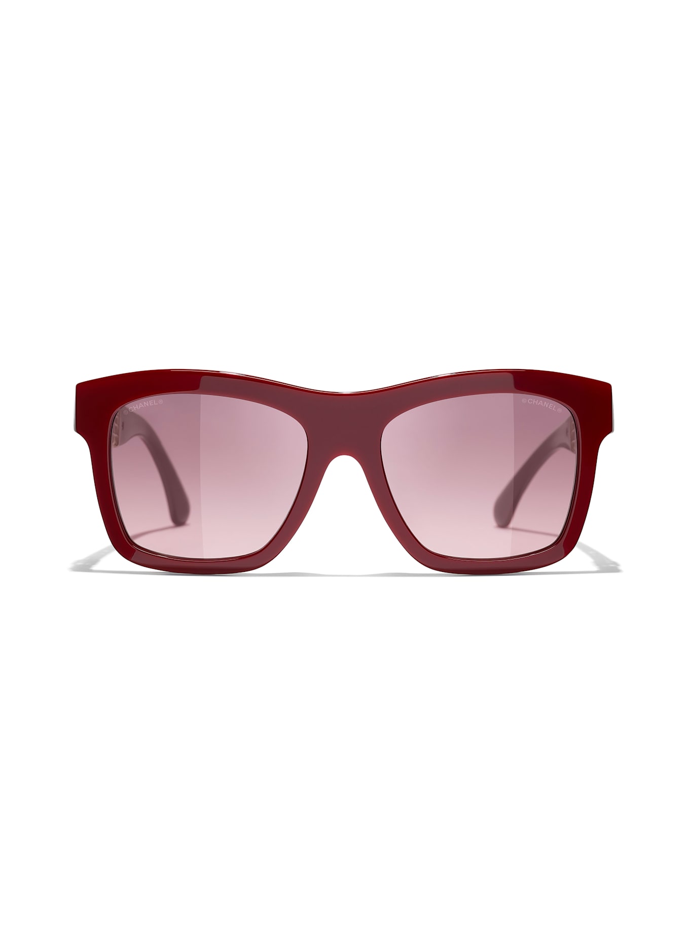 CHANEL Rechteckige Sonnenbrille: 1792S1 - DUNKELROT/ PINK VERLAUF