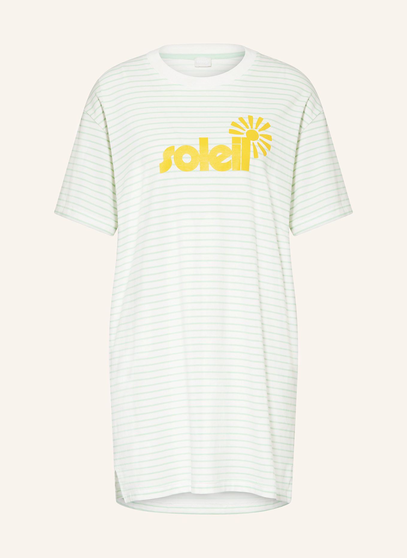 mey Nachthemd Serie STRIPED HOLIDAY: WEISS / MINT