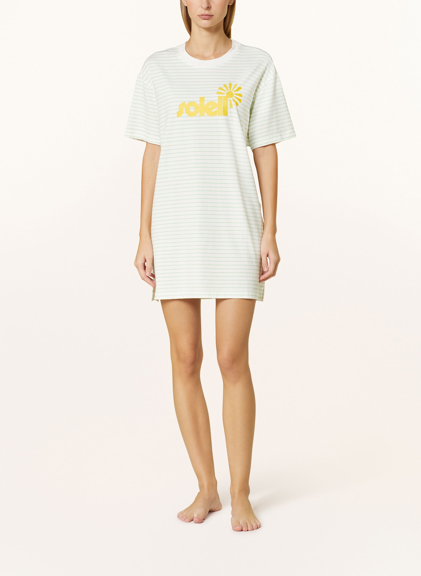 mey Nachthemd Serie STRIPED HOLIDAY: WEISS / MINT