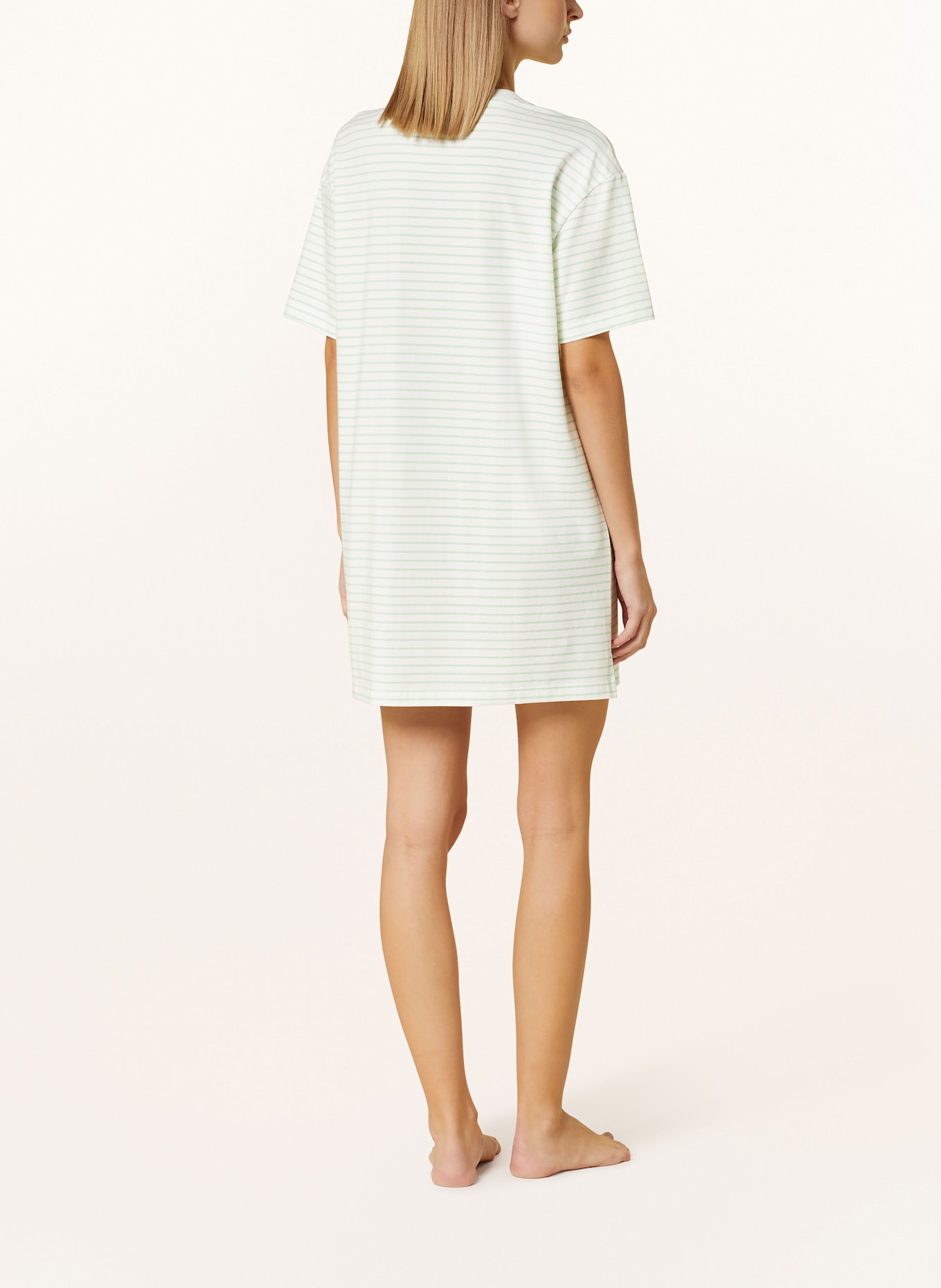 mey Nachthemd Serie STRIPED HOLIDAY: WEISS / MINT