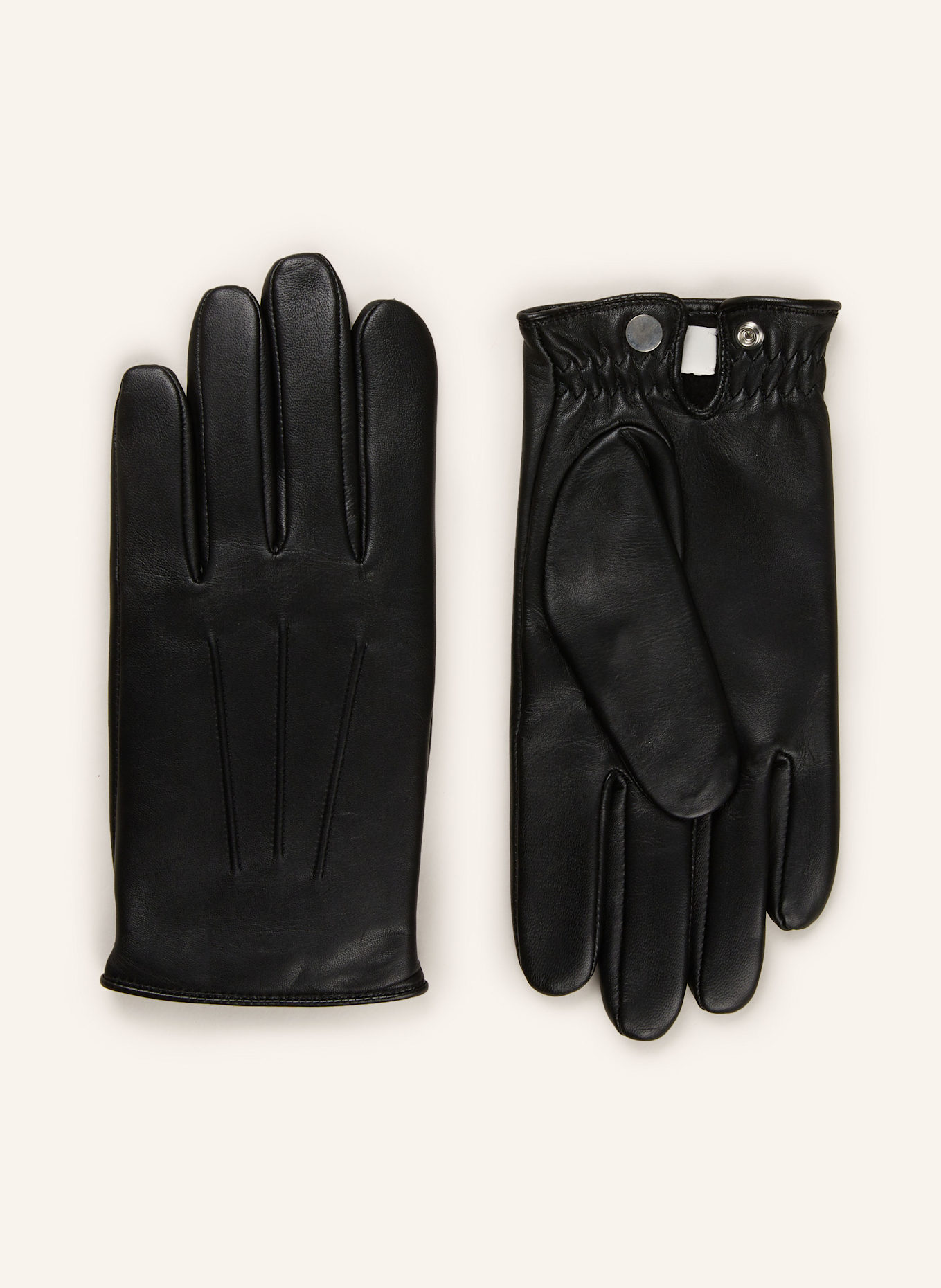 SANDRO Skórzane rękawiczki: CZARNY