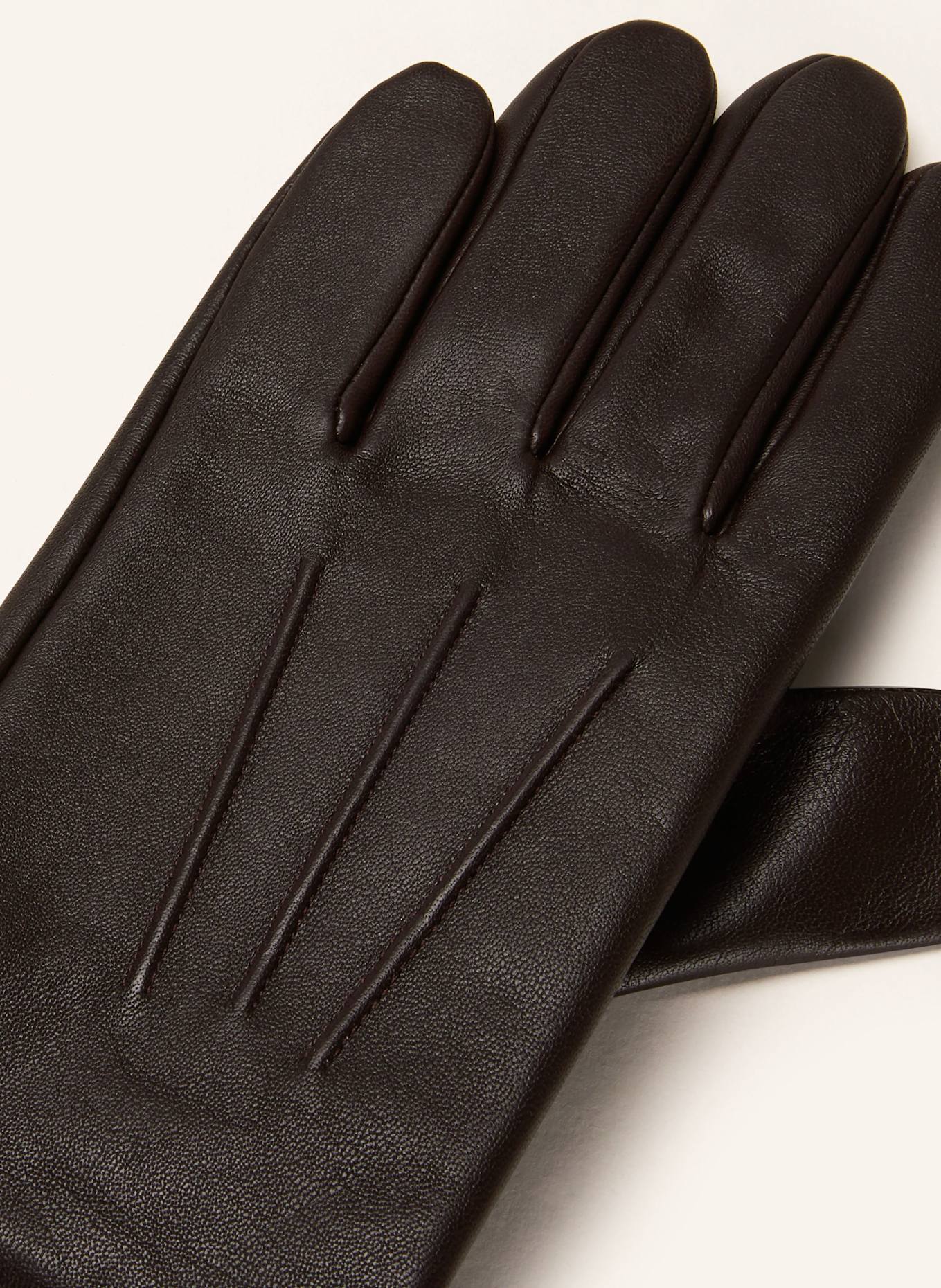 SANDRO Lederhandschuhe: DUNKELBRAUN