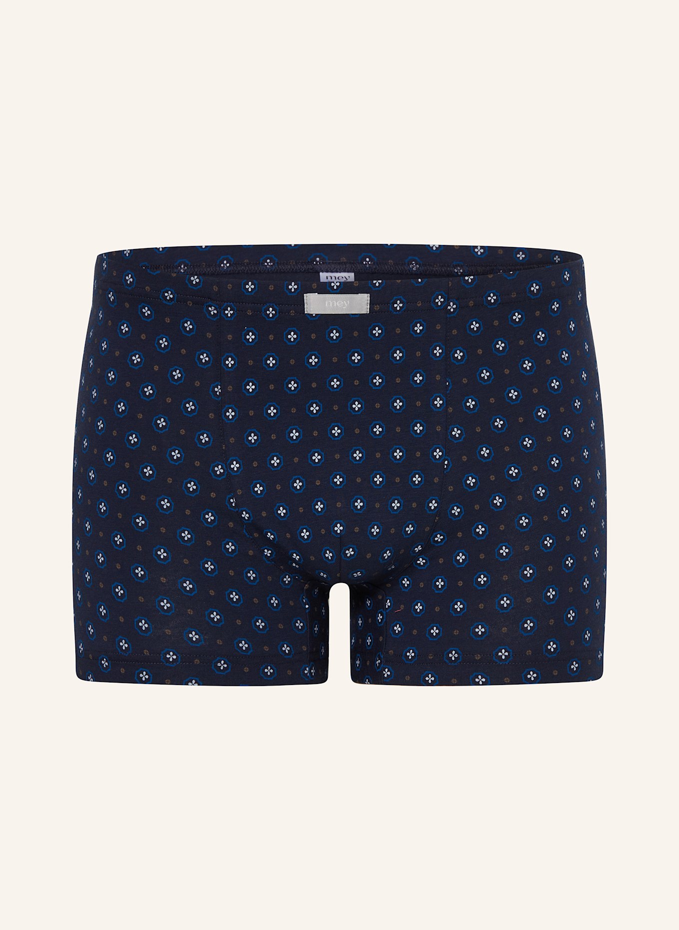 mey Boxer shorts series BRILLIANT GEO: DARK BLUE / WHITE