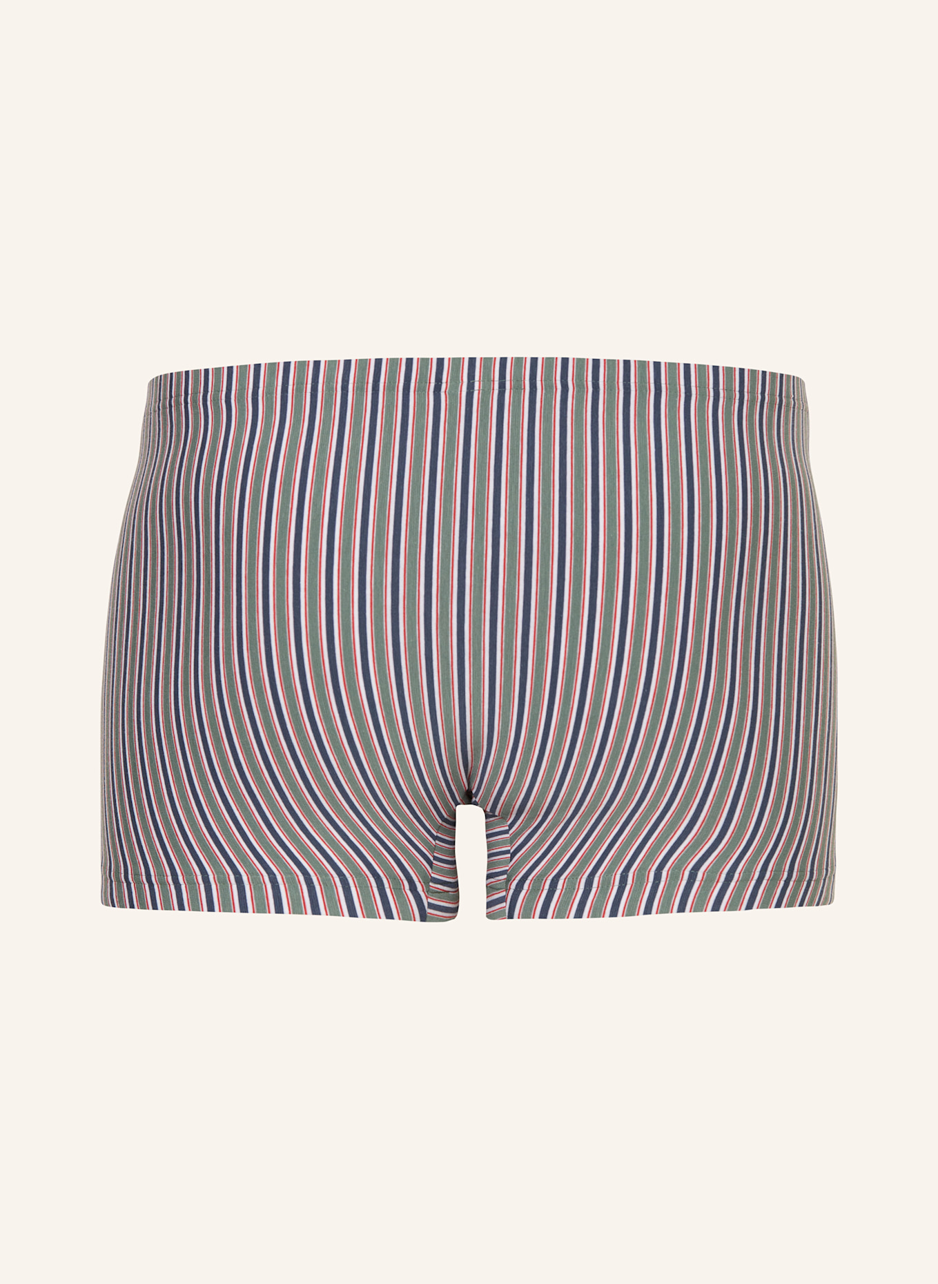 mey Boxer shorts series GREEN STRIPES: KHAKI / OLIVE / WHITE