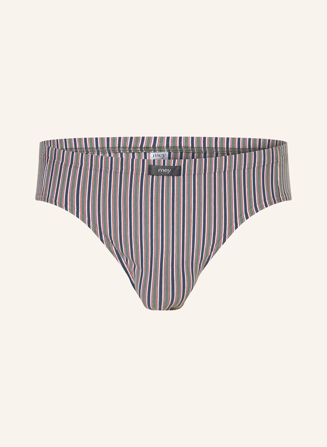 mey Slip Serie GREEN STRIPES: KHAKI/ OLIV/ WEISS