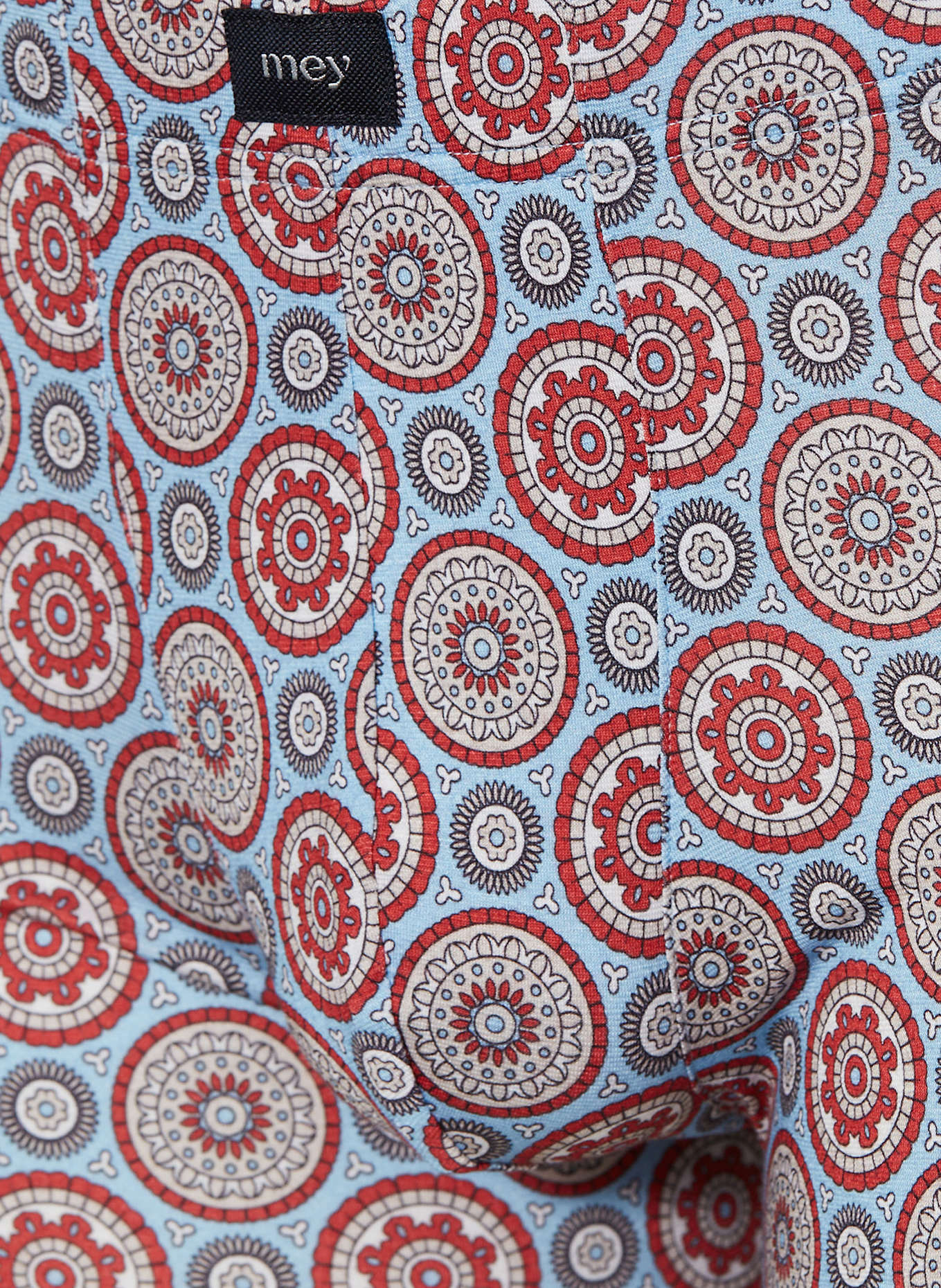 mey Boxershorts Serie MIXTURE OF CIRCLES: HELLBLAU/ ROT/ WEISS
