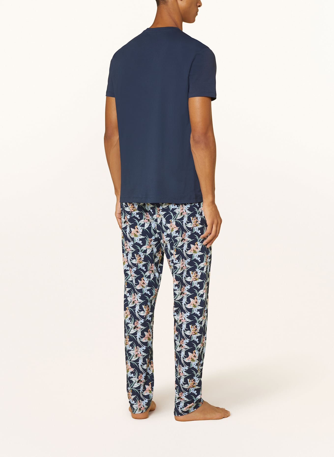 mey Schlafshirt Serie PALM HAVEN: DUNKELBLAU