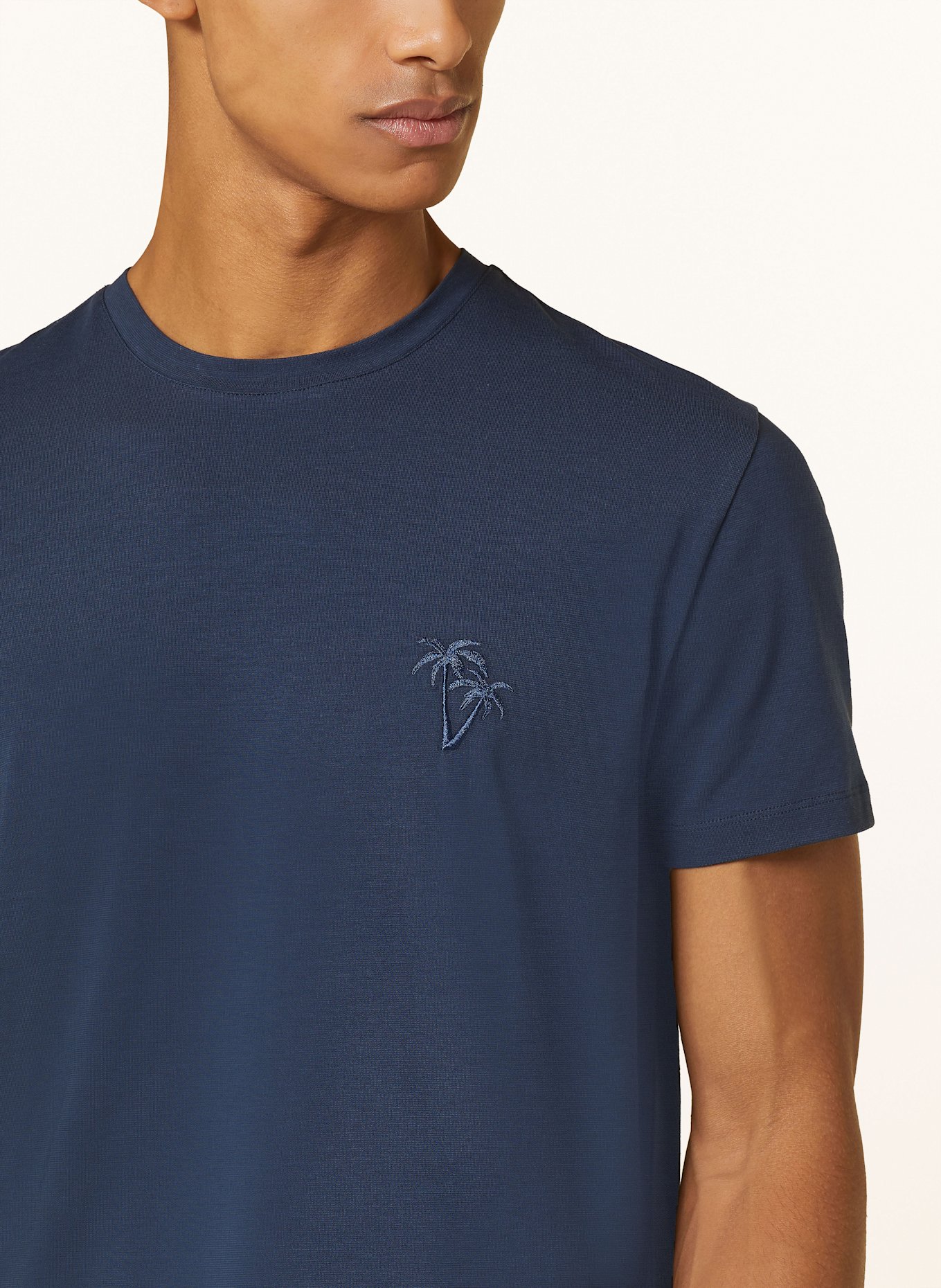 mey Schlafshirt Serie PALM HAVEN: DUNKELBLAU