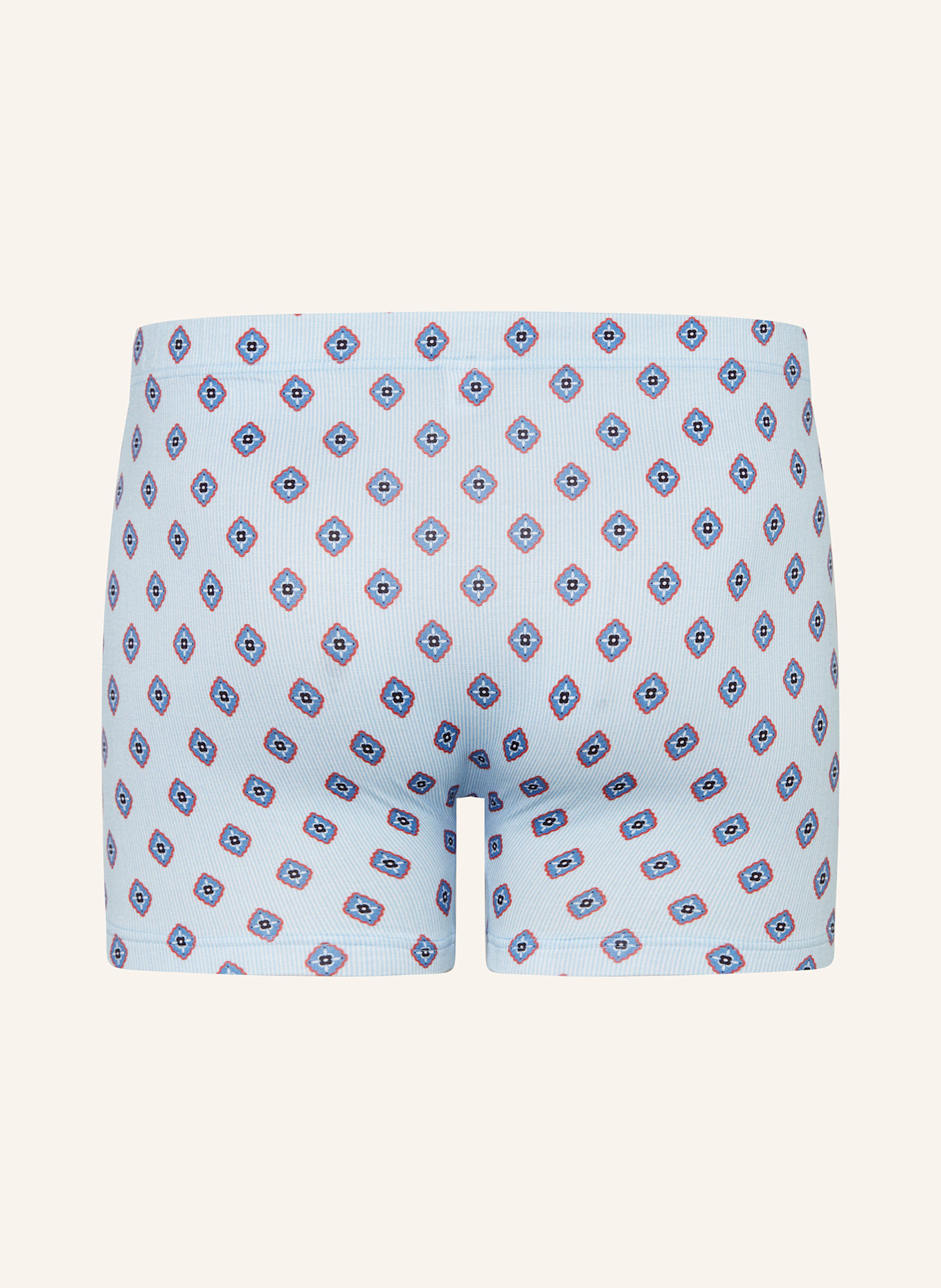mey Boxershorts Serie STRIPES WITH TIE PATTERN: HELLBLAU/ BLAU/ ROT