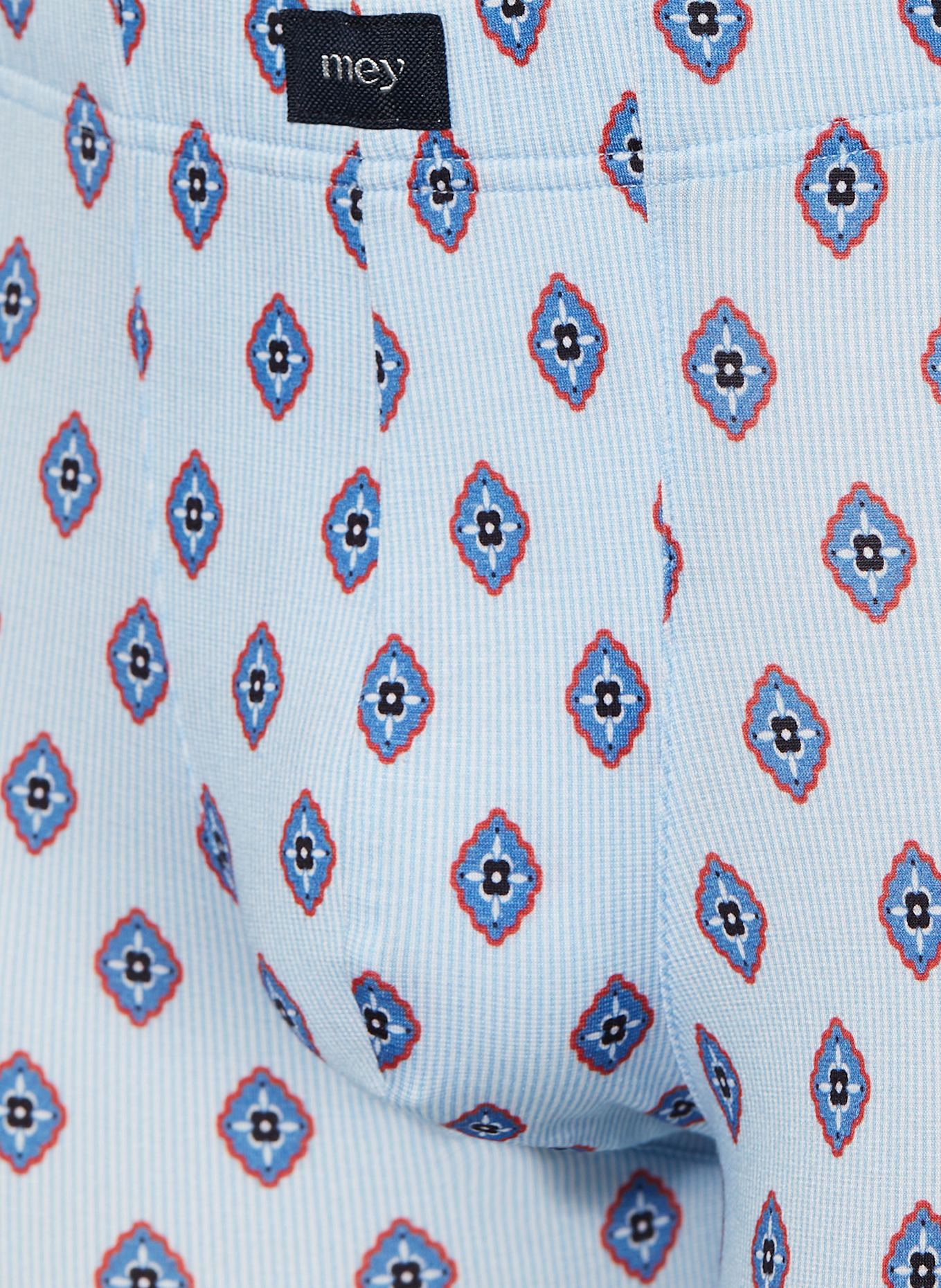 mey Boxershorts Serie STRIPES WITH TIE PATTERN: HELLBLAU/ BLAU/ ROT