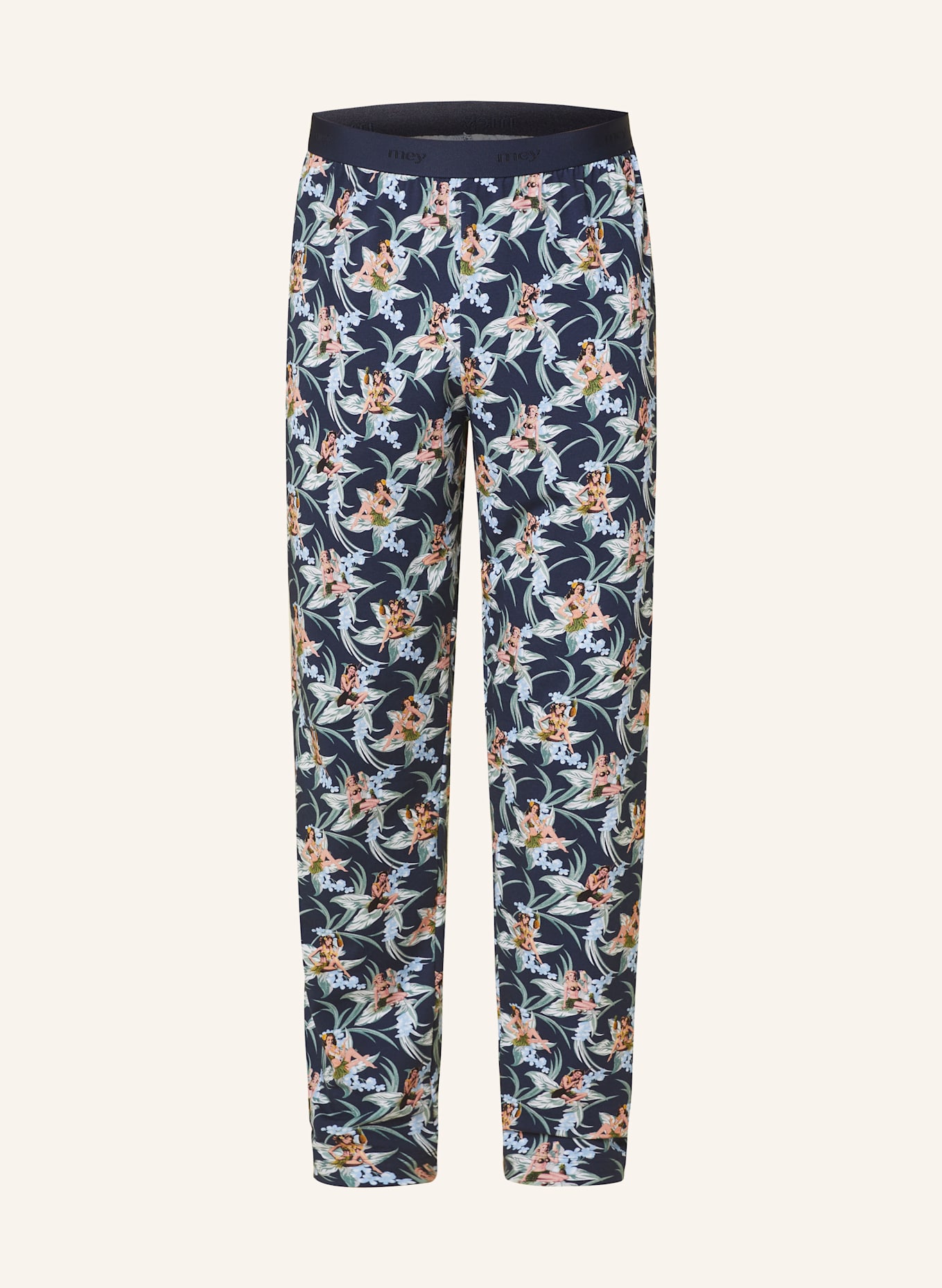 mey Schlafhose Serie TROPICAL BLISS: DUNKELBLAU/ HELLBLAU/ GRÜN