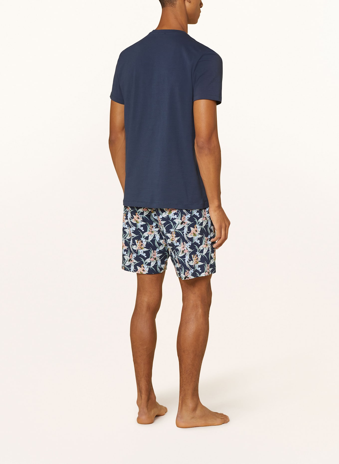 mey Schlafshorts Serie TROPICAL BLISS: DUNKELBLAU/ HELLBLAU/ GRÜN