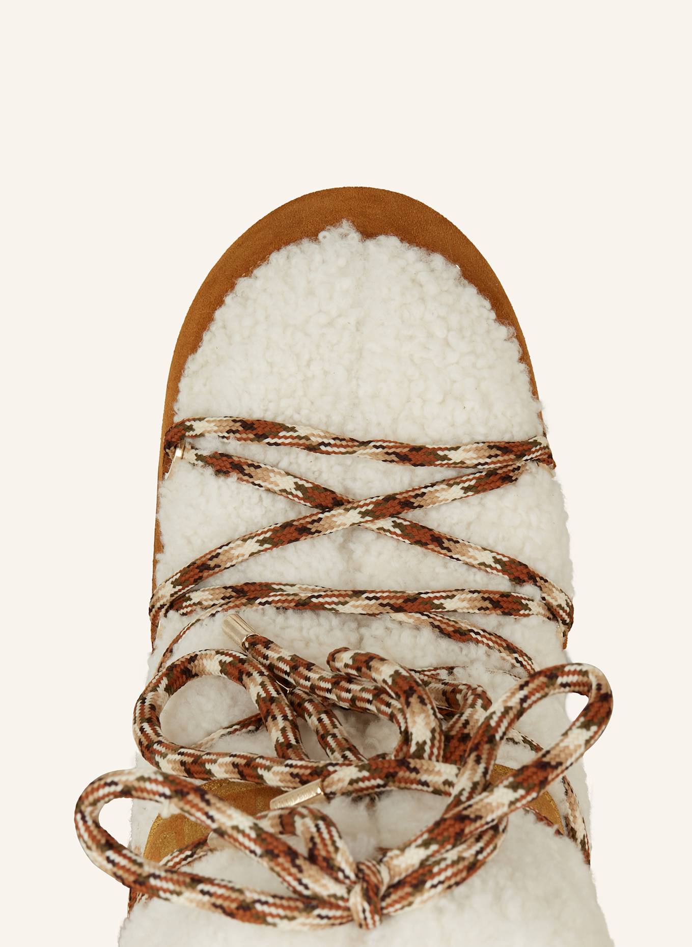 MOON BOOT Moon Boots MOON BOOT SHEARLING: WEISS / BRAUN / GOLD