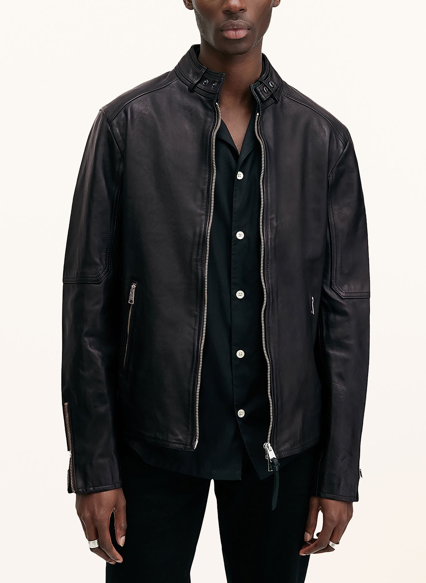 Allsaints leather shirt store